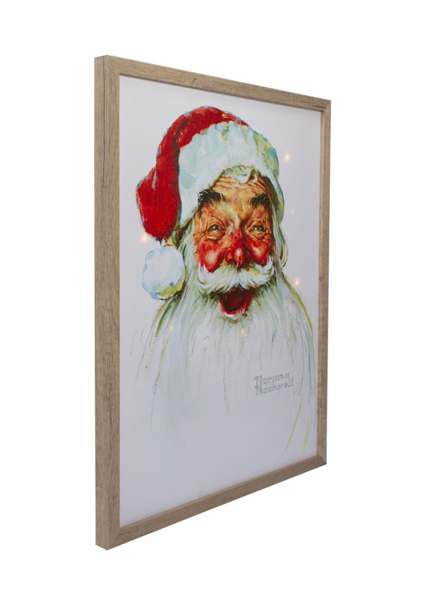 19Inch LED Lighted Norman Rockwell Santa Claus Christmas Wall Art