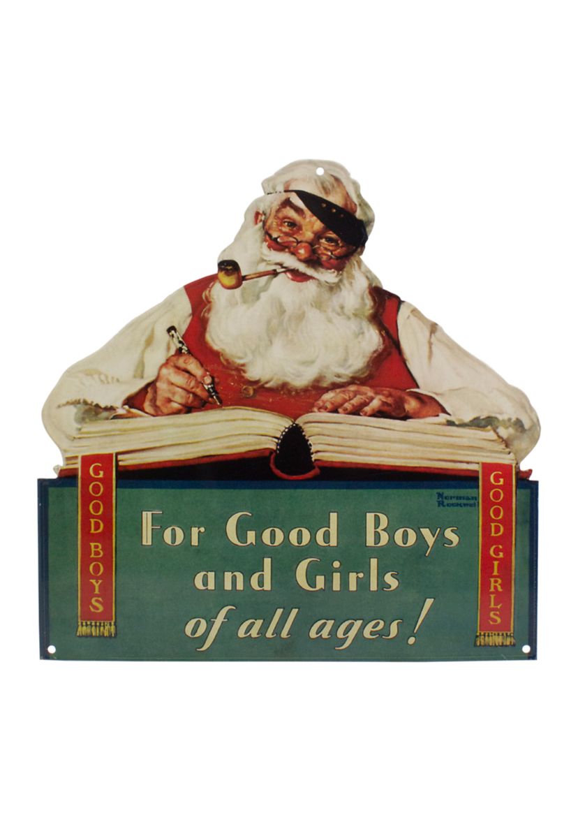 12.5Inch Norman Rockwell No Christmas Problem Now Tin Wall Art