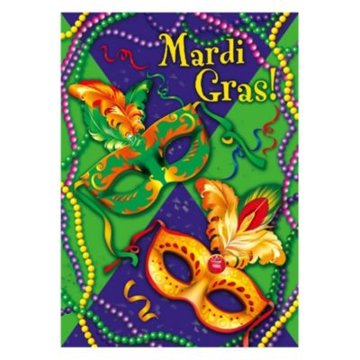 Mardi Gras Beads Outdoor Garden Flag 18" x 12.5"