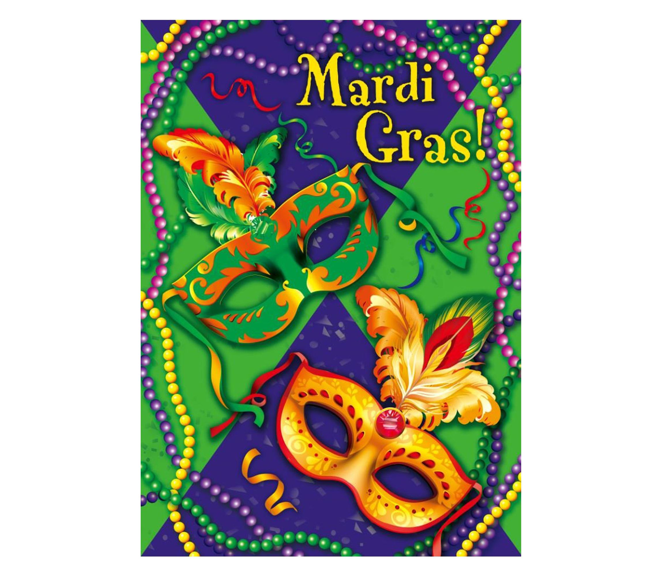 Mardi Gras Beads Outdoor Garden Flag 18" x 12.5"