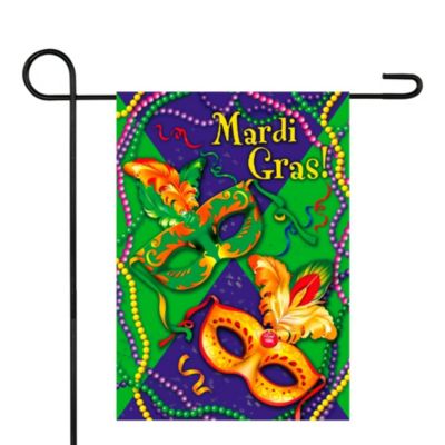 Mardi Gras Beads Outdoor Garden Flag 18" x 12.5"