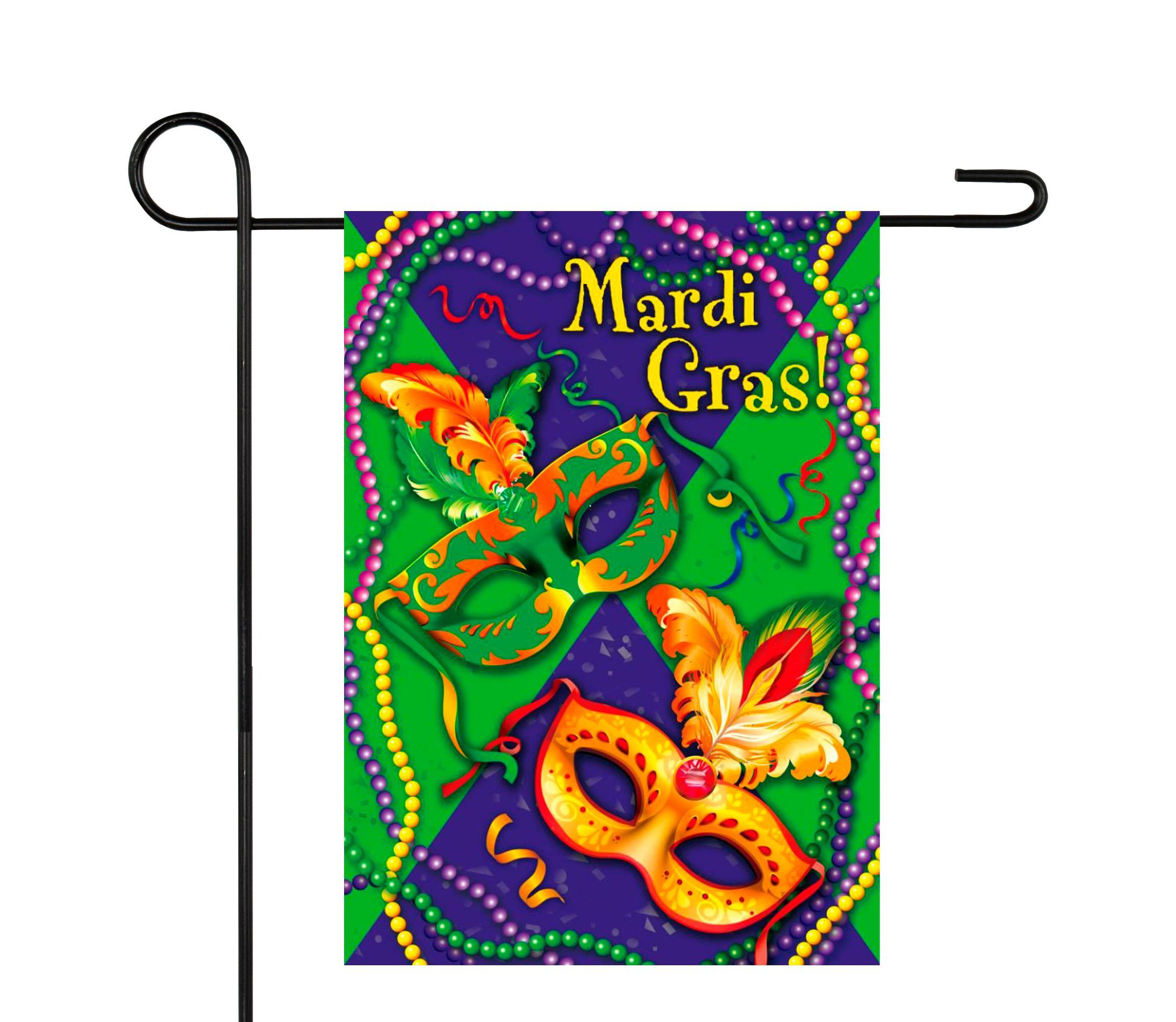 Mardi Gras Beads Outdoor Garden Flag 18" x 12.5"