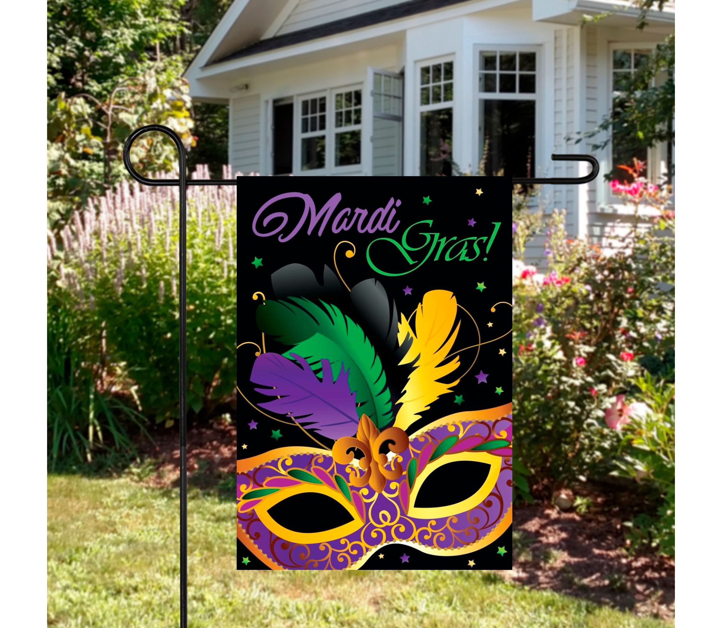 Mardi Gras Mask Outdoor Garden Flag 18" x 12.5"