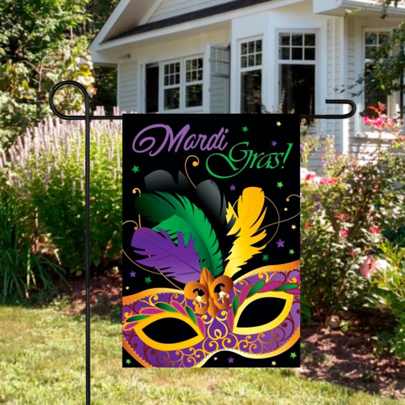 Mardi Gras Mask Outdoor Garden Flag 18" x 12.5"