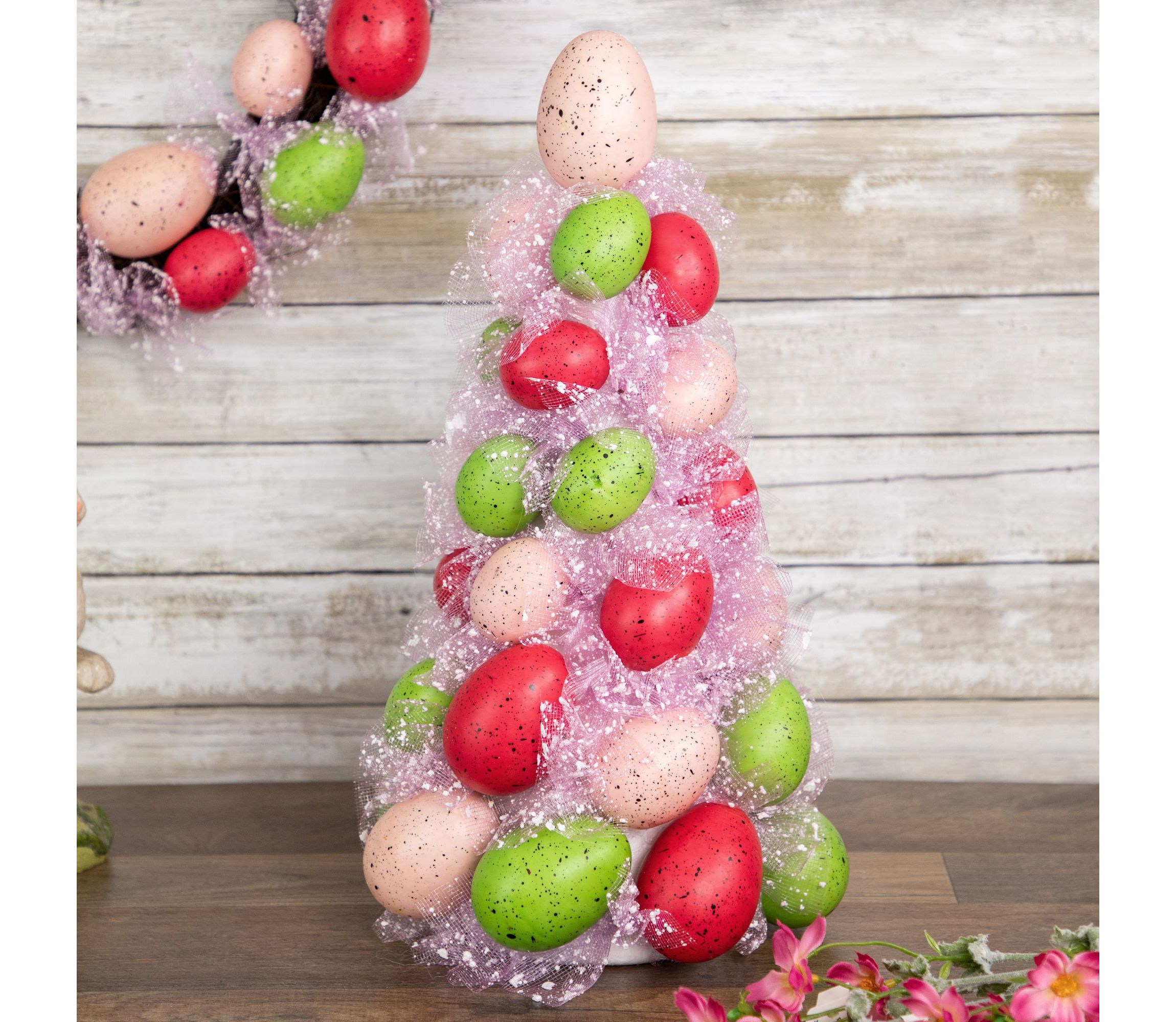 3-Piece Speckled Easter Egg Tree  Ball and Wreath Set