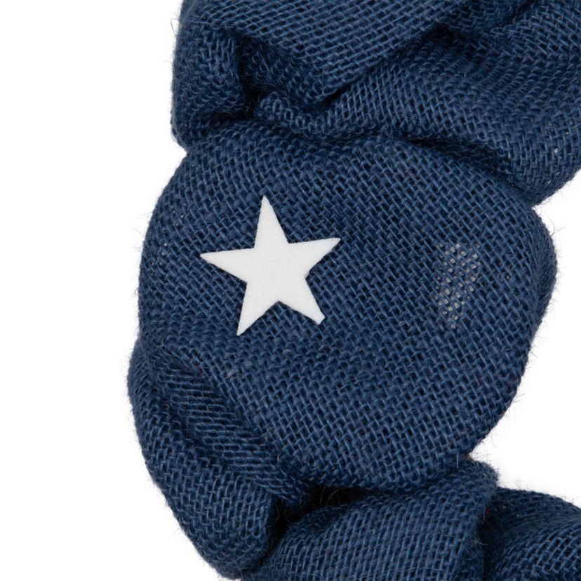 Americana Stars and Stripes Burlap Patriotic Wreath  20-Inch  Unlit