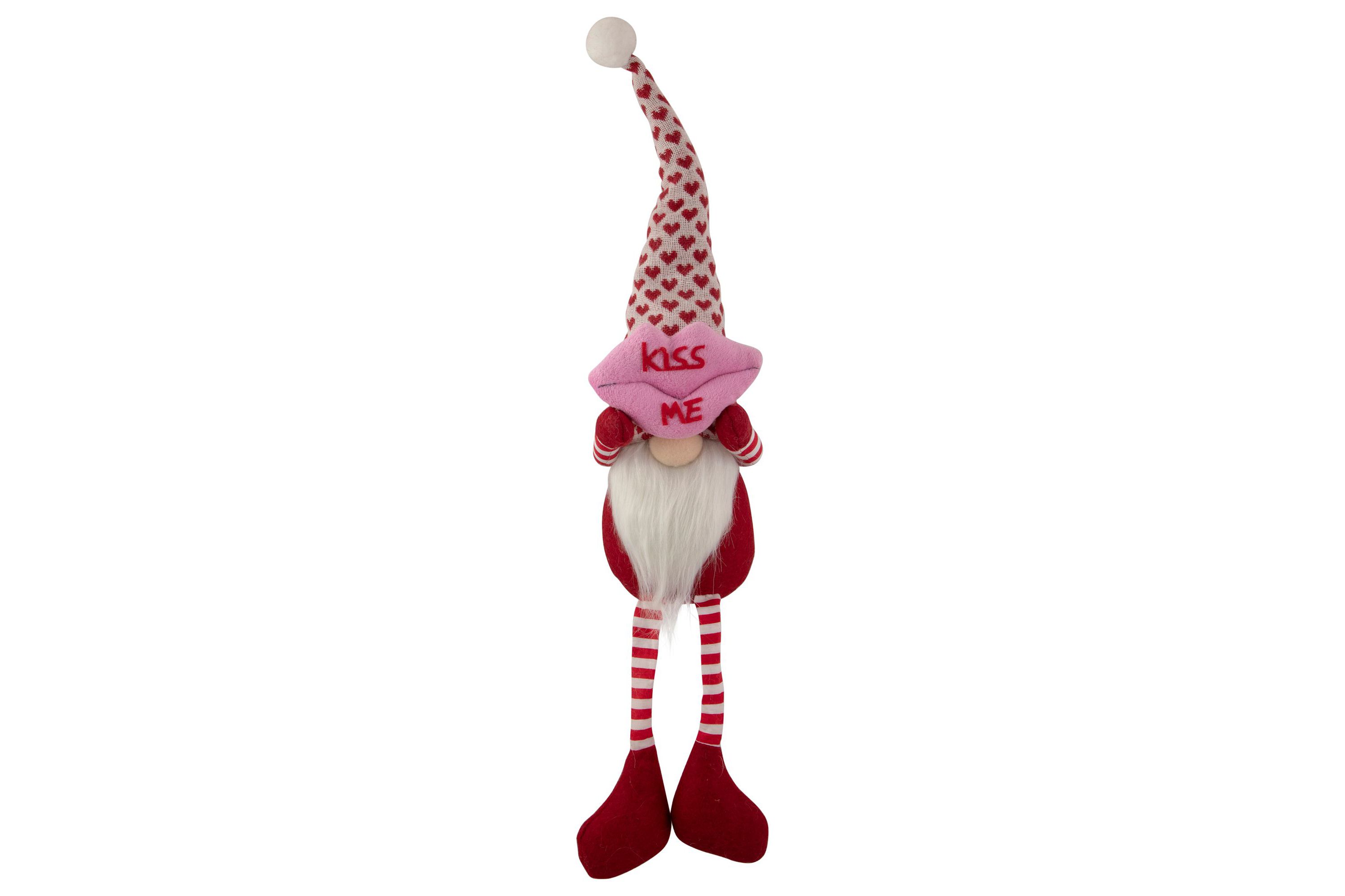 23" Sitting Kiss Me Lips Valentines Day Gnome