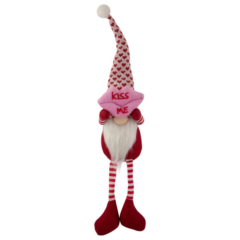 23" Sitting Kiss Me Lips Valentines Day Gnome