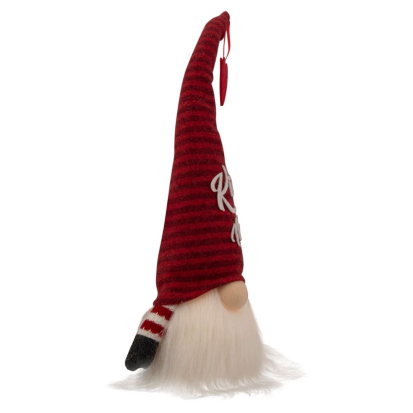 14" Lighted Red Striped Kiss Me Valentines Day Gnome