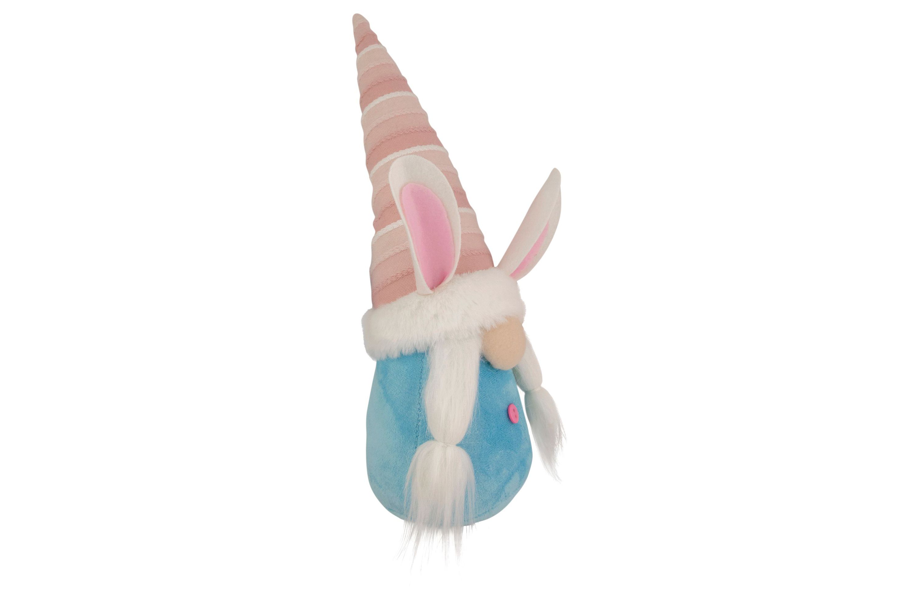 13" Blue and Pink Girl Easter Bunny Gnome