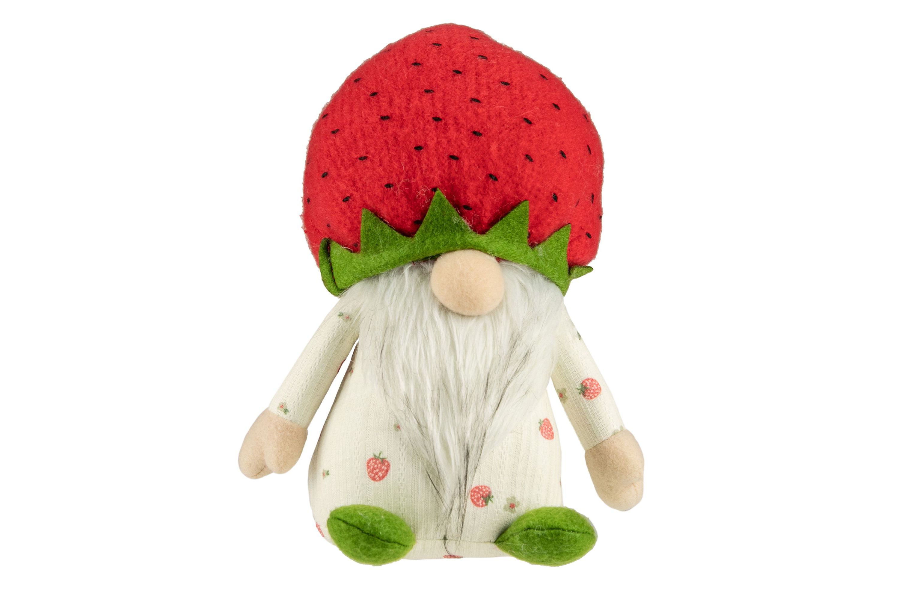 9.5" Green and Red Boy Springtime Strawberry Gnome