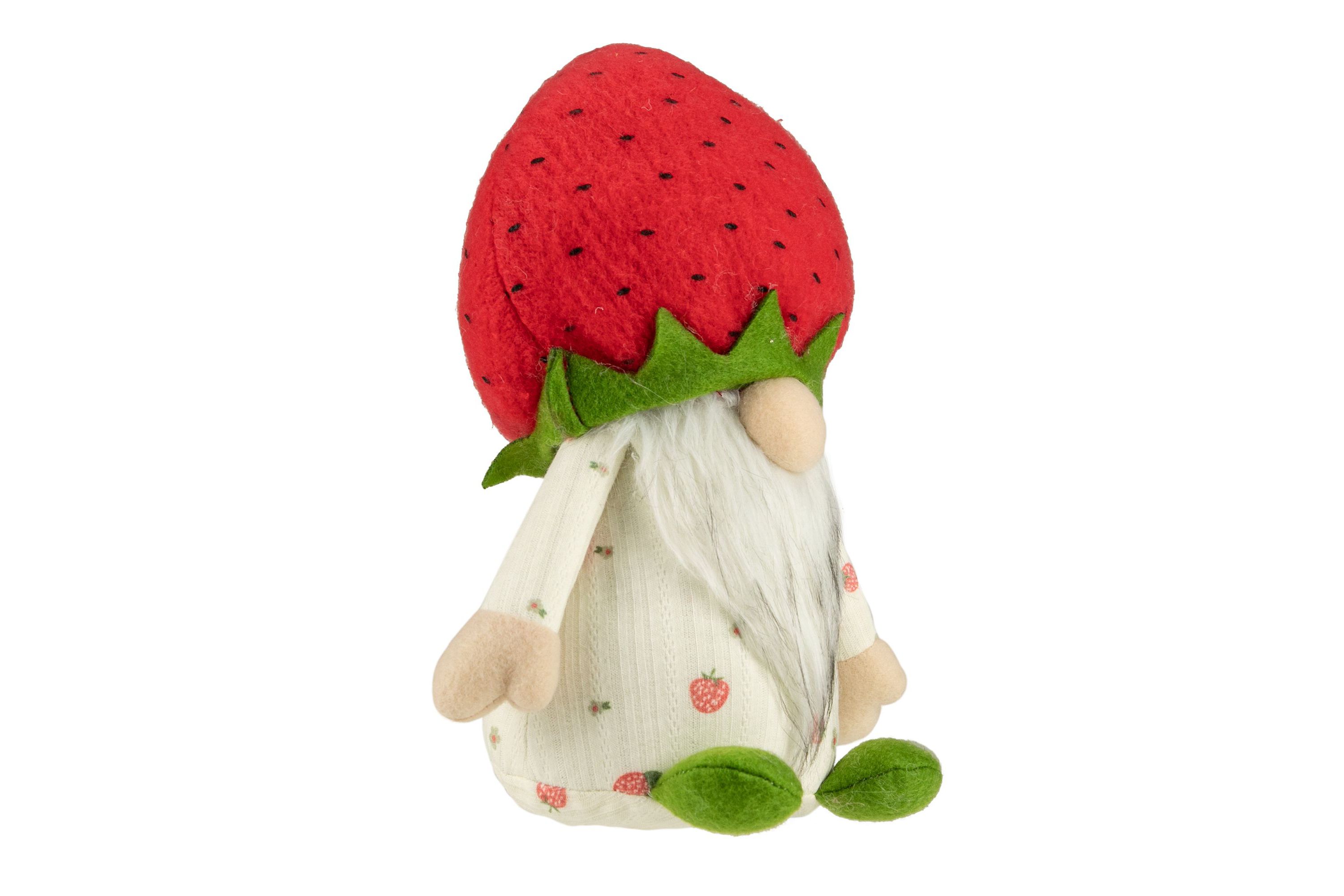 9.5" Green and Red Boy Springtime Strawberry Gnome