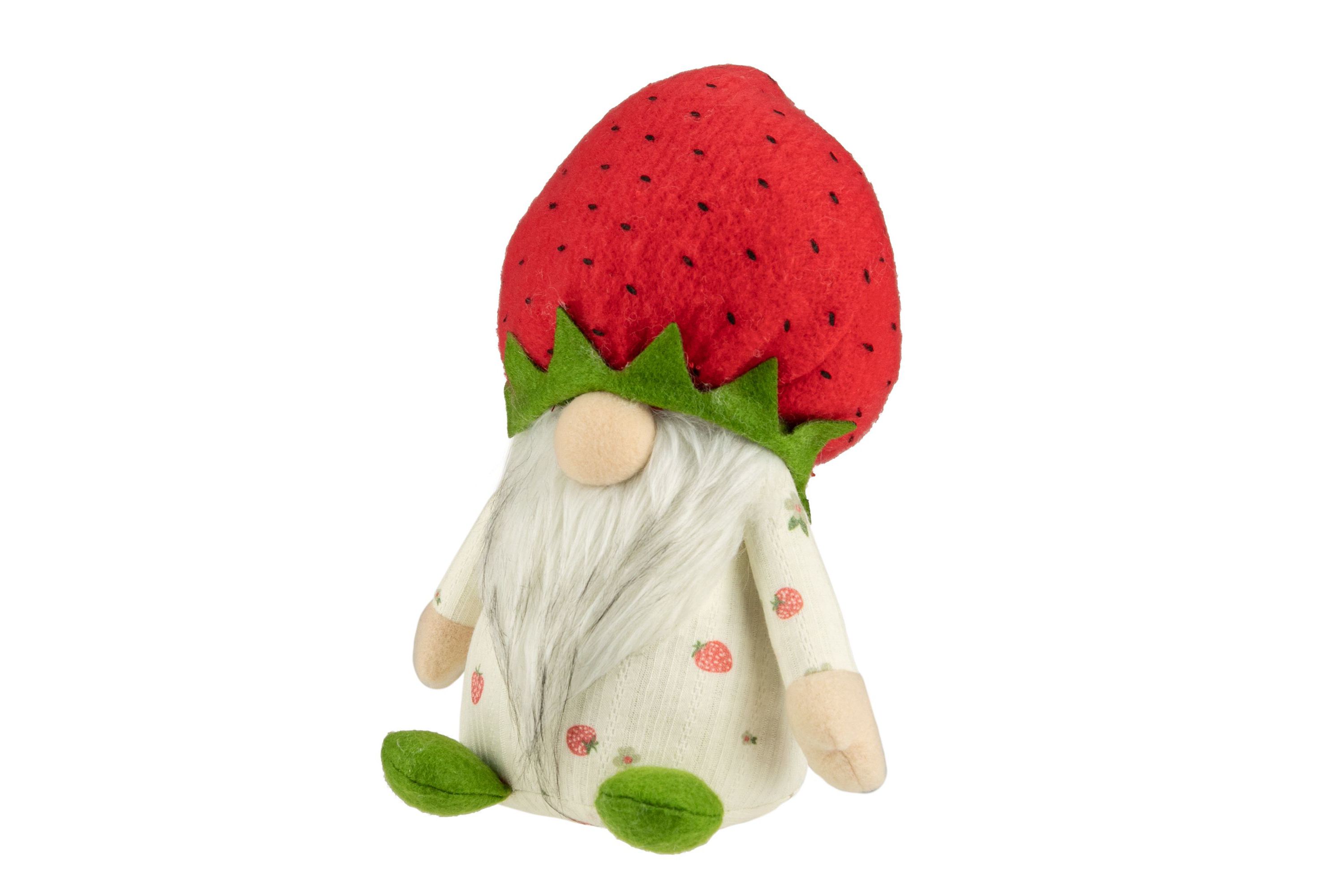 9.5" Green and Red Boy Springtime Strawberry Gnome