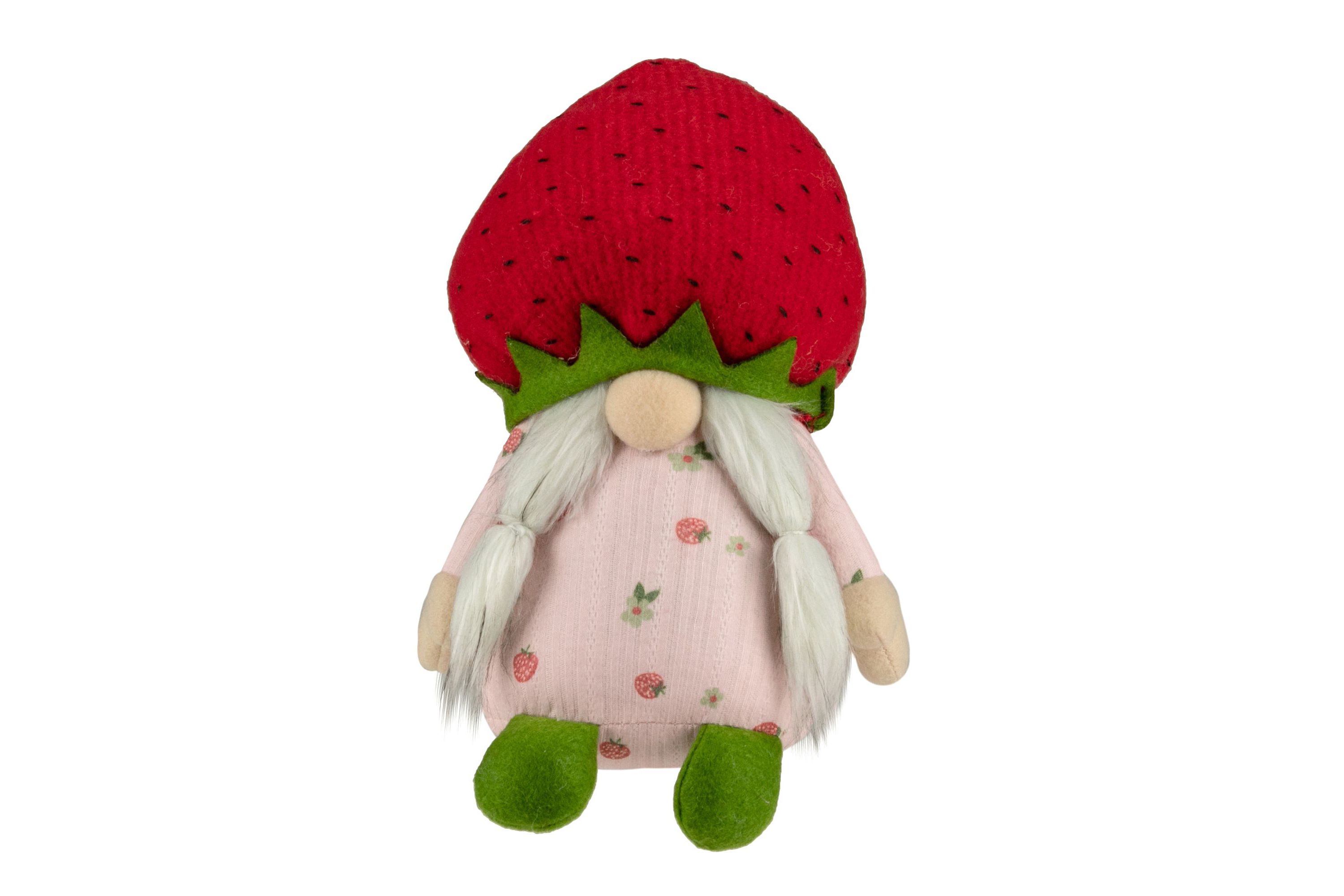 9.5" Green and Red Girl Springtime Strawberry Gnome
