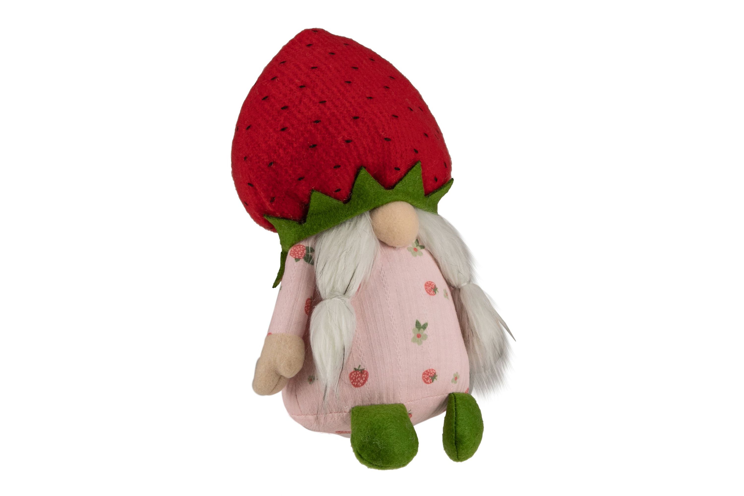 9.5" Green and Red Girl Springtime Strawberry Gnome