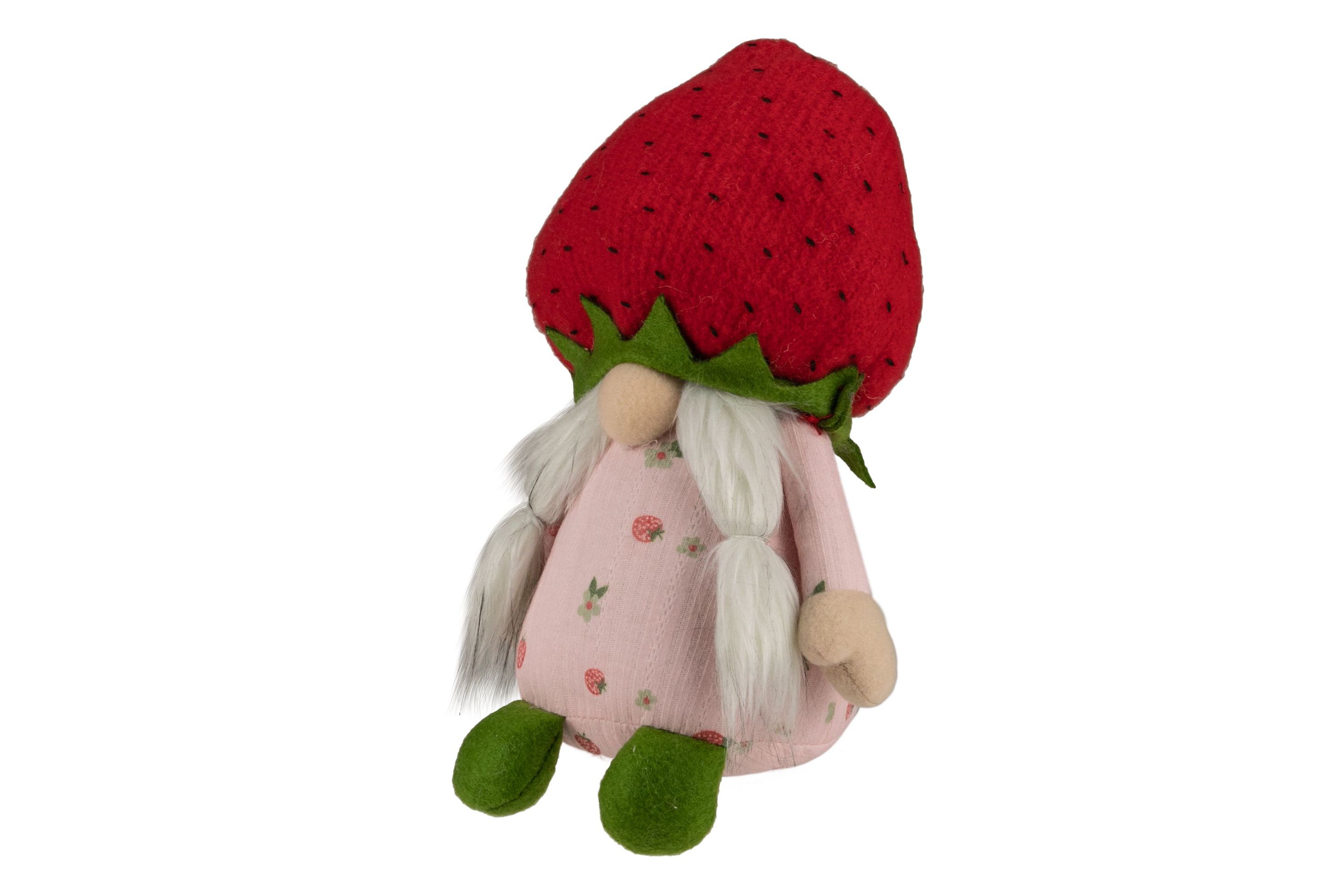 9.5" Green and Red Girl Springtime Strawberry Gnome