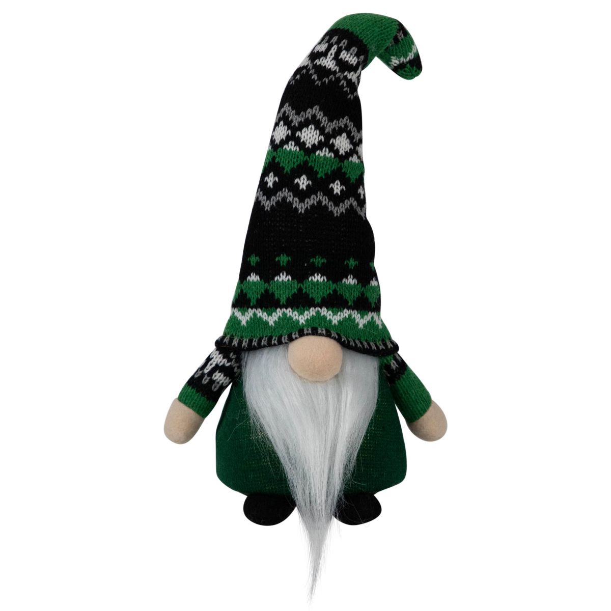 11.5" LED Lighted St. Patricks Day Boy Gnome with Green Irish Fair Isle Hat