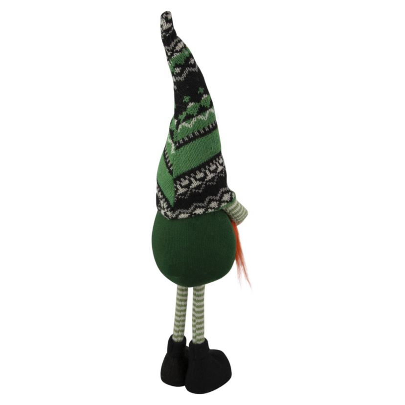 19" Green and Black Leprechaun Girl Gnome Standing St Patricks Day Figure