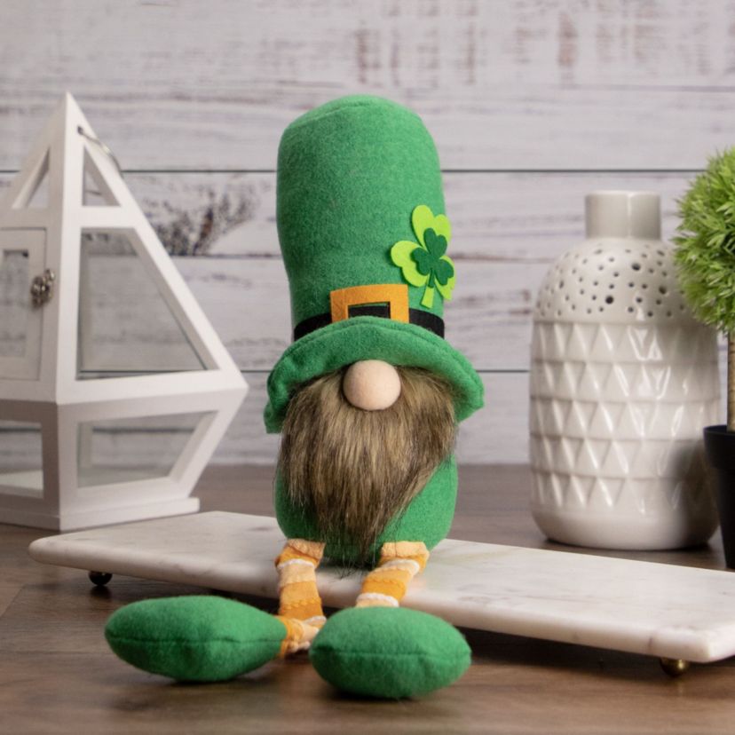 17" St. Patricks Day Leprechaun Gnome with Dangly Legs