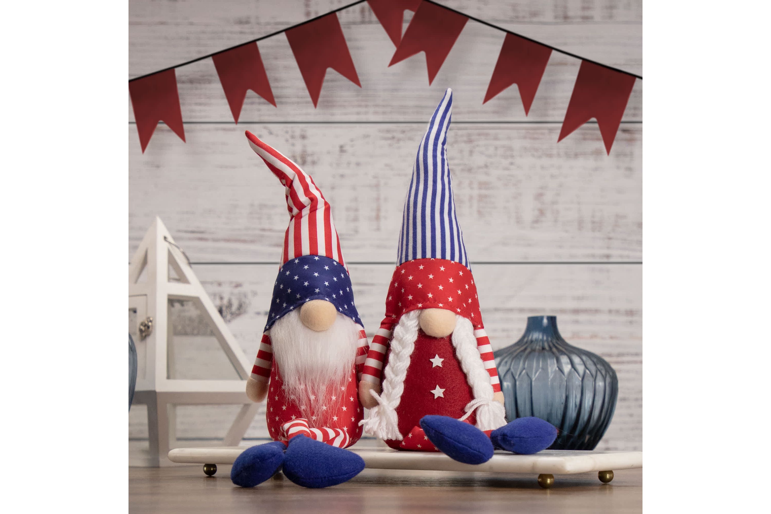 Stars and Stripes Patriotic Gnome Boy - 17.75"