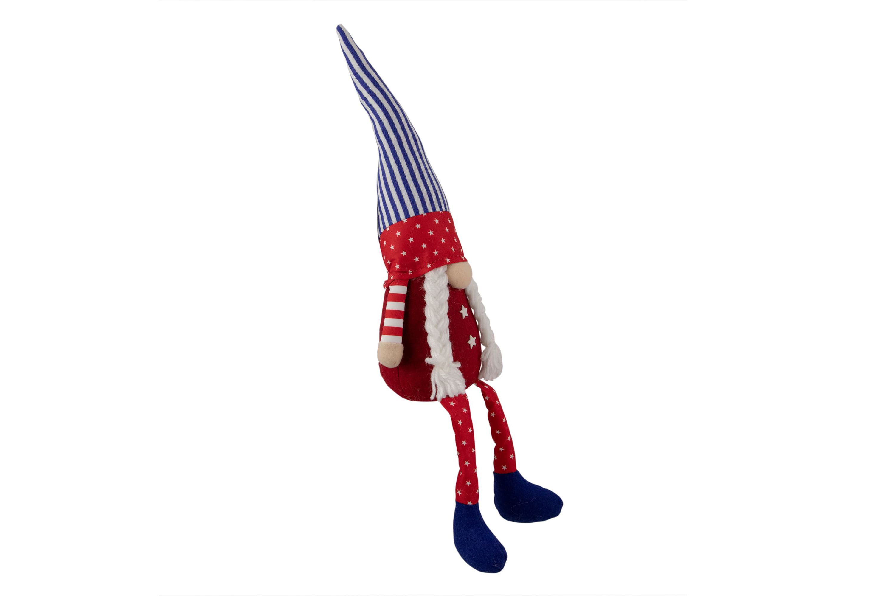 Patriotic Gnome Girl with Braids - 17.75"