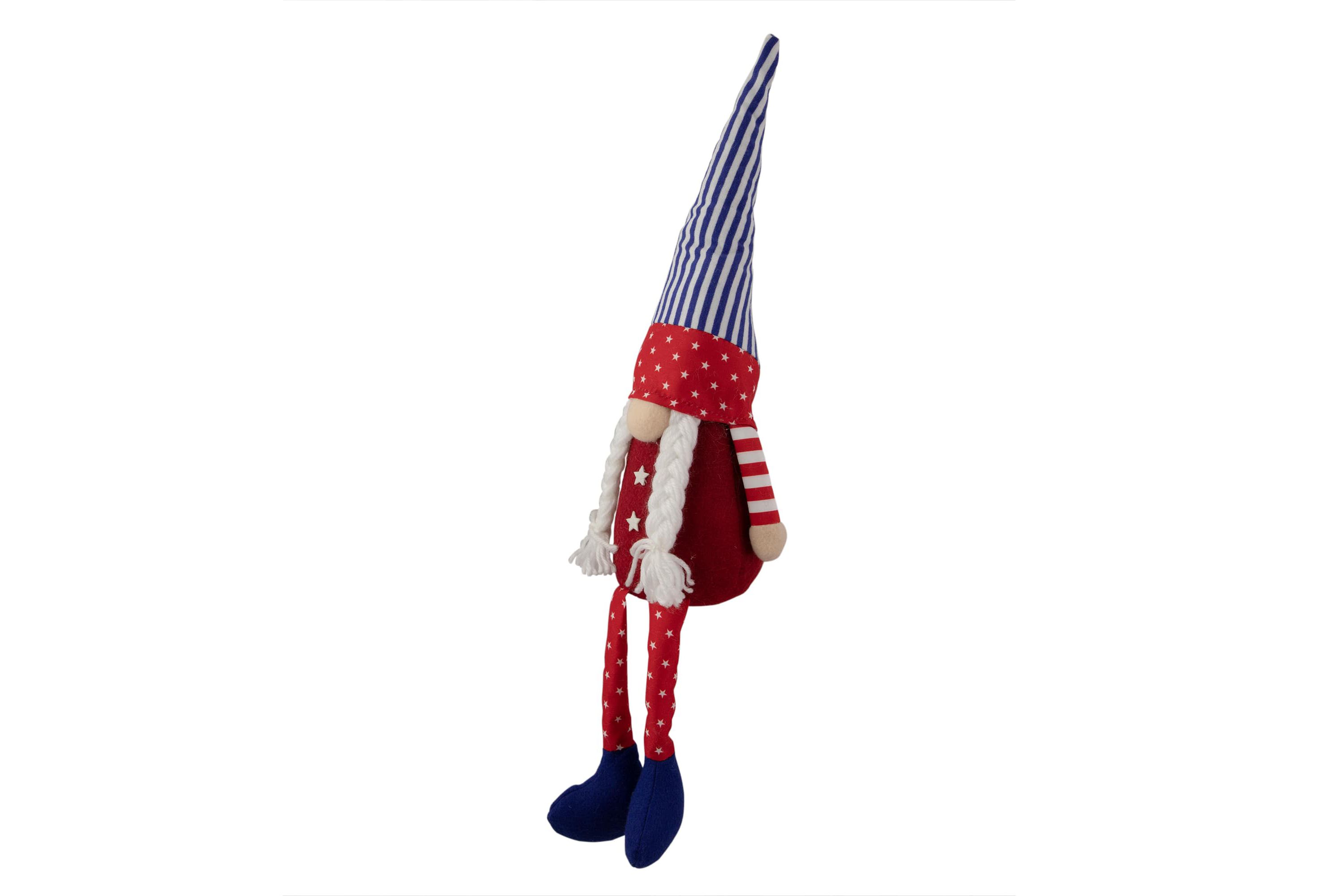 Patriotic Gnome Girl with Braids - 17.75"