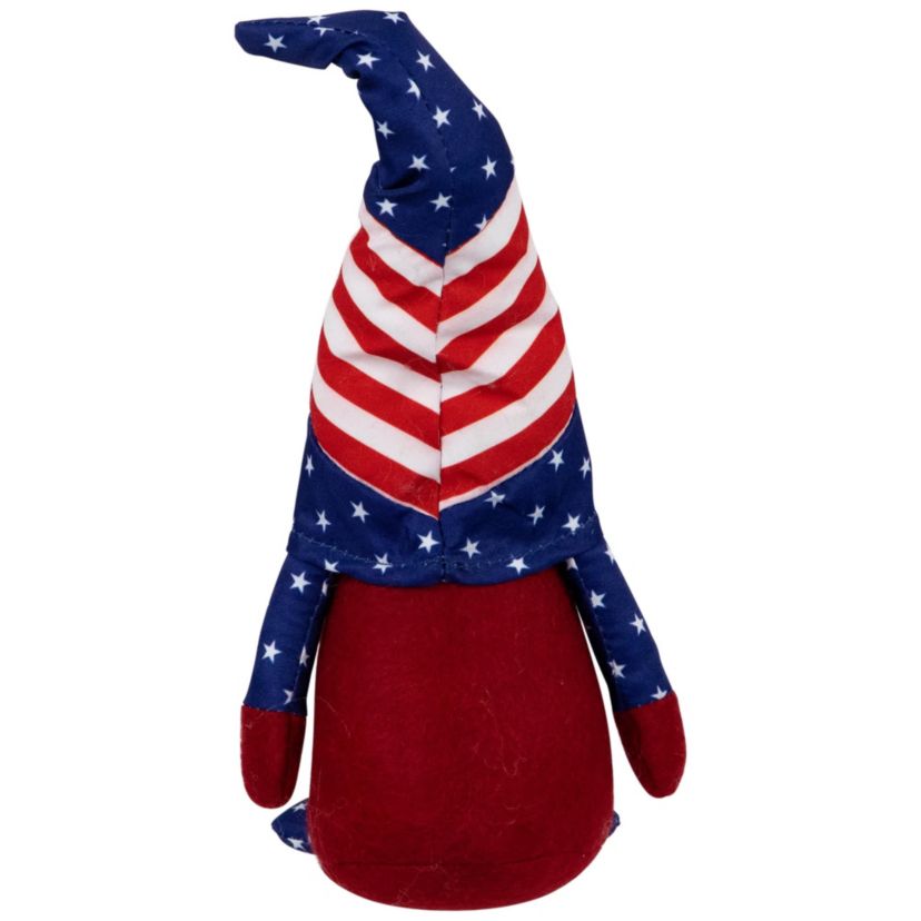 Patriotic Gnome with Stars and Stripes - 9.5" - Red  White and Blue