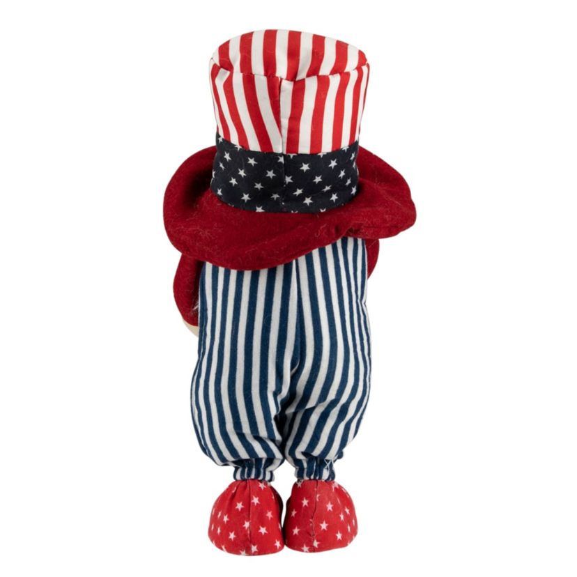 Patriotic Gnome with American Flag Heart - 12.25"