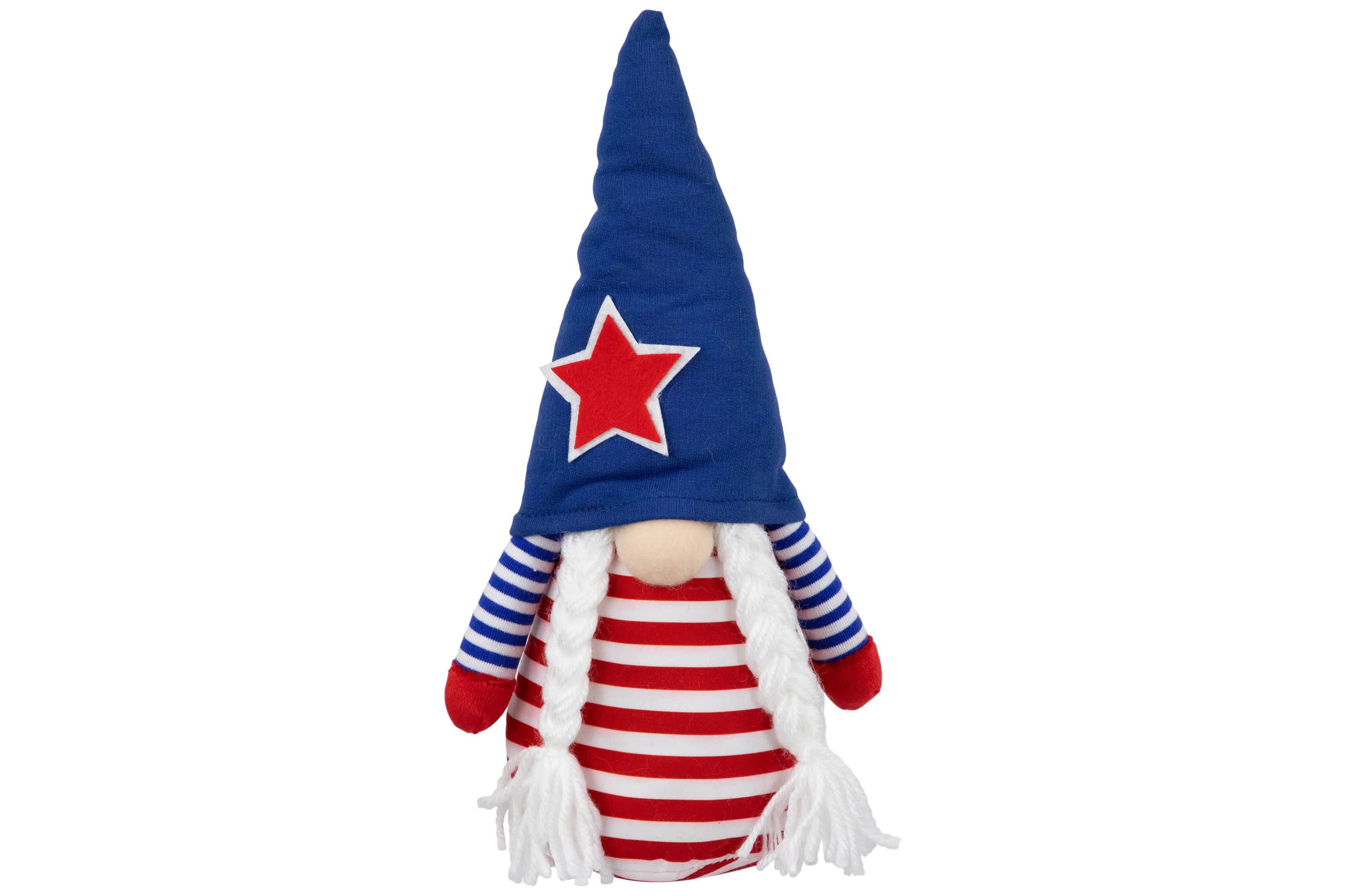 Americana Girl Gnome with Braids - 10.5" - Red and Blue