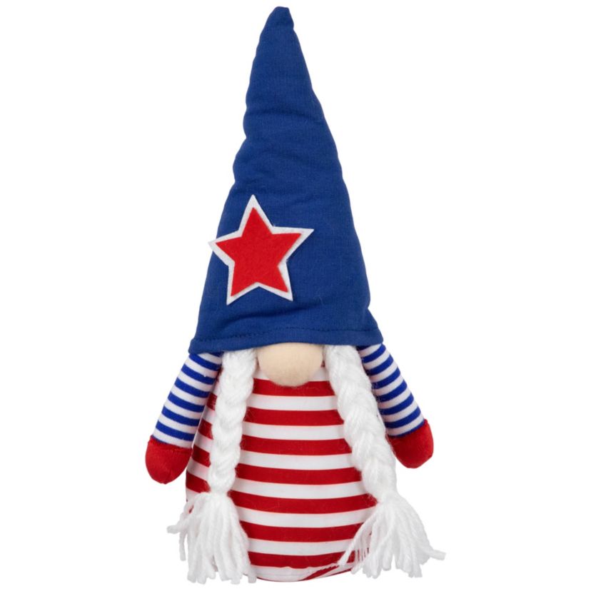 Americana Girl Gnome with Braids - 10.5" - Red and Blue