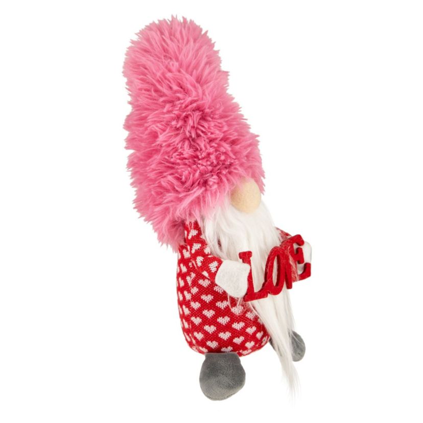 18" Fluffy Pink Faux Fur Love Valentines Day Gnome