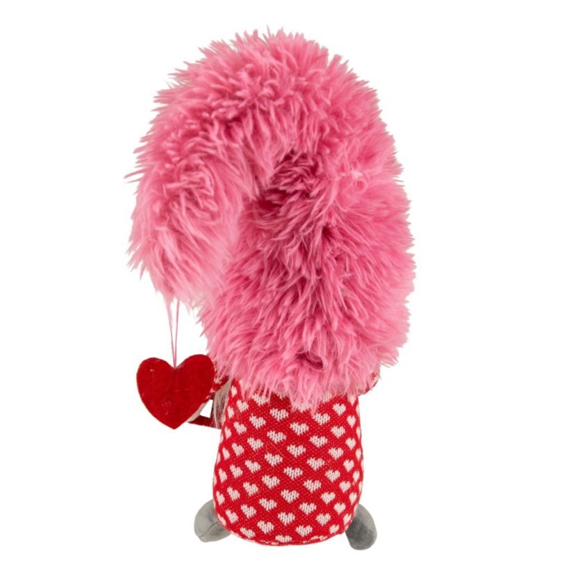 18" Fluffy Pink Faux Fur Love Valentines Day Gnome