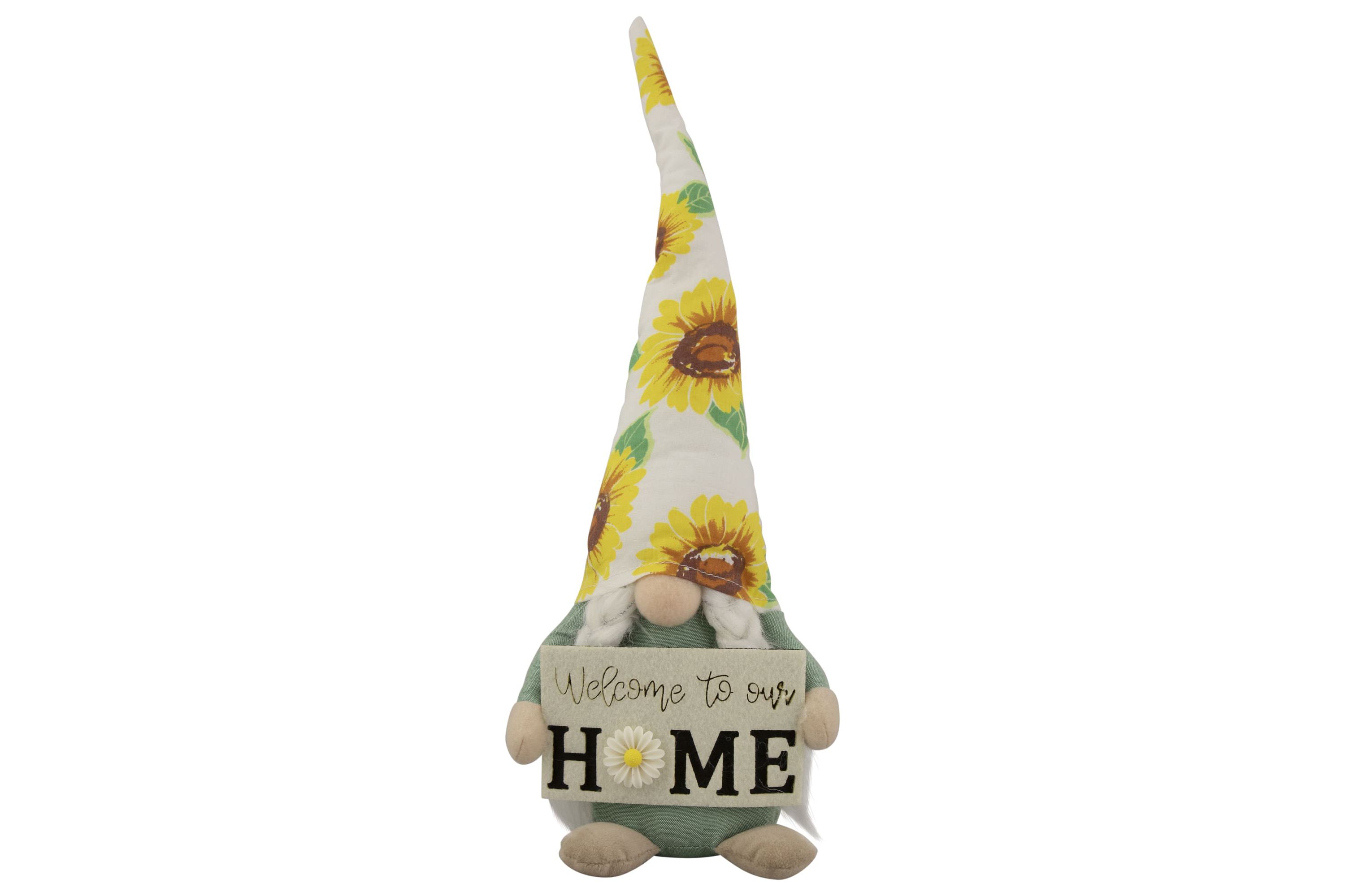 15.5" Welcome to Our Home Spring Gnome with Sunflower Hat