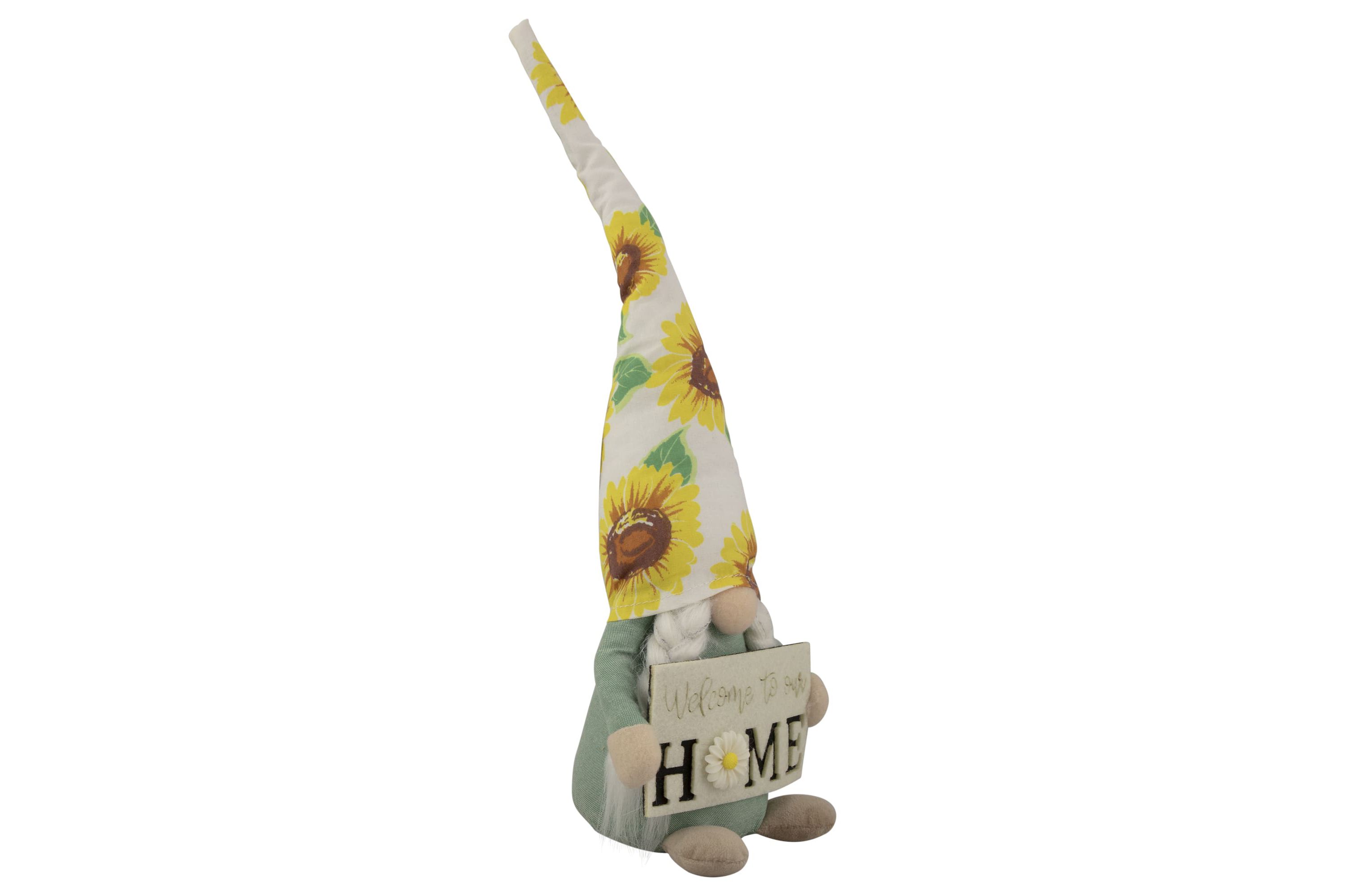 15.5" Welcome to Our Home Spring Gnome with Sunflower Hat