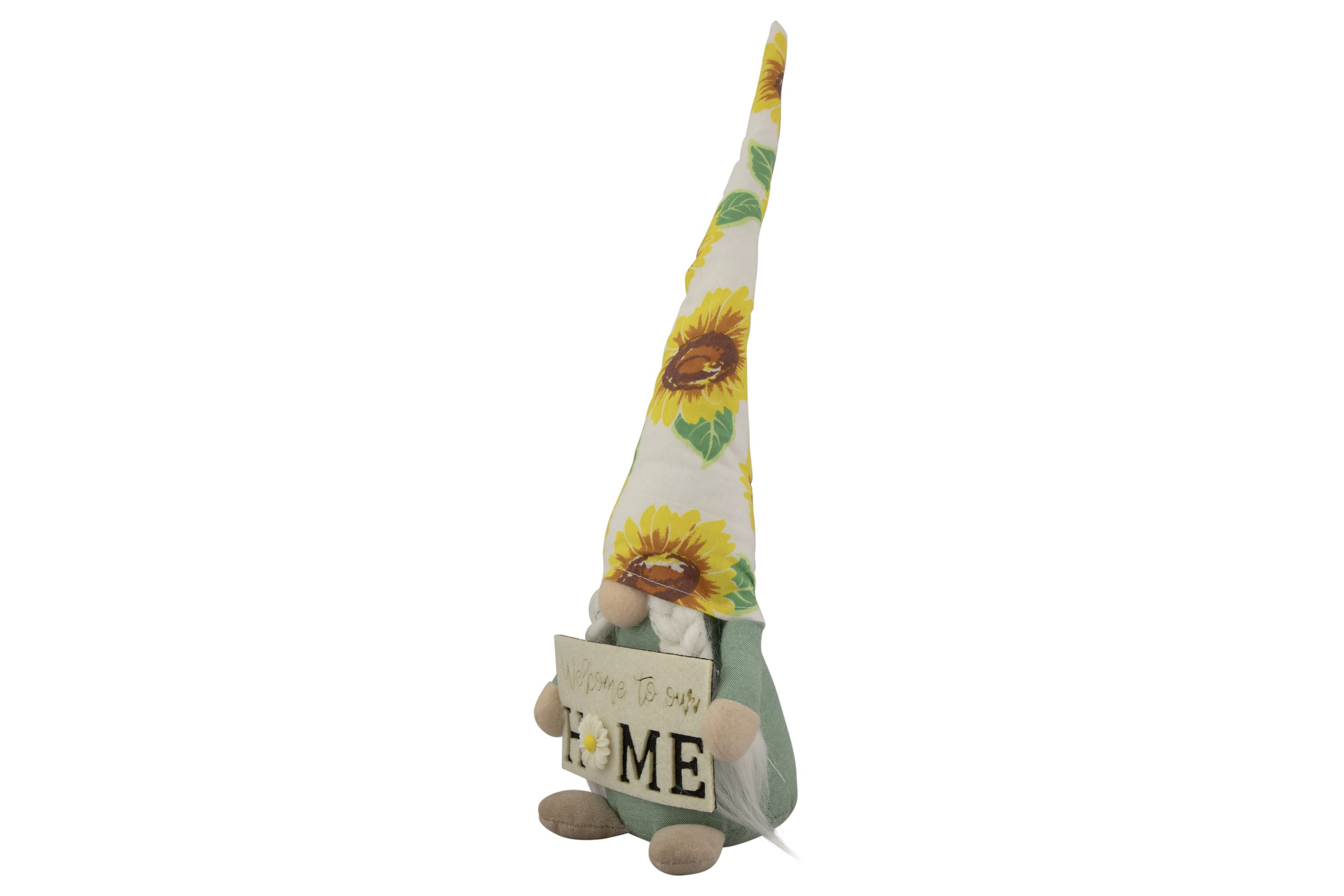 15.5" Welcome to Our Home Spring Gnome with Sunflower Hat