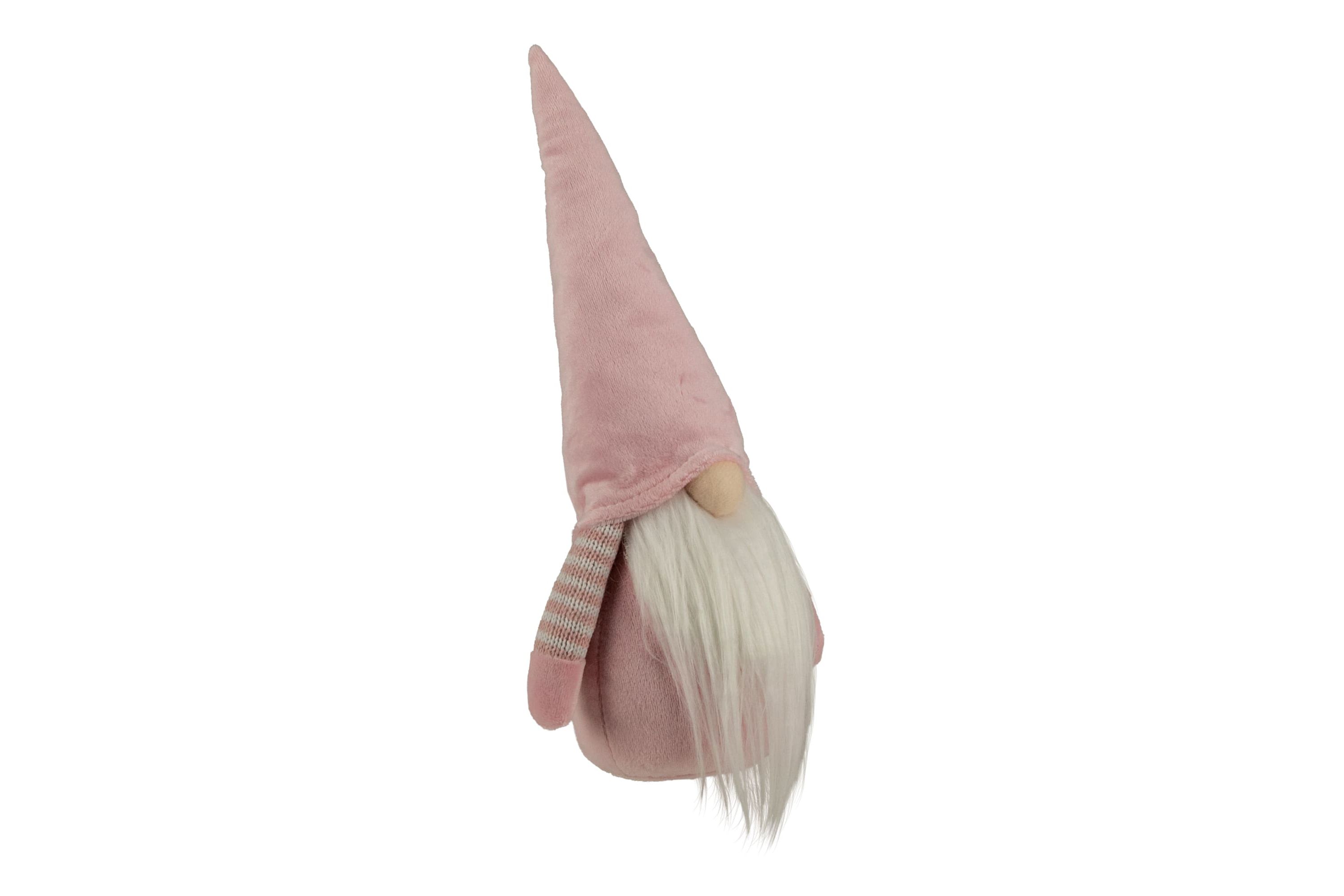 12" Pink and White Spring Gnome