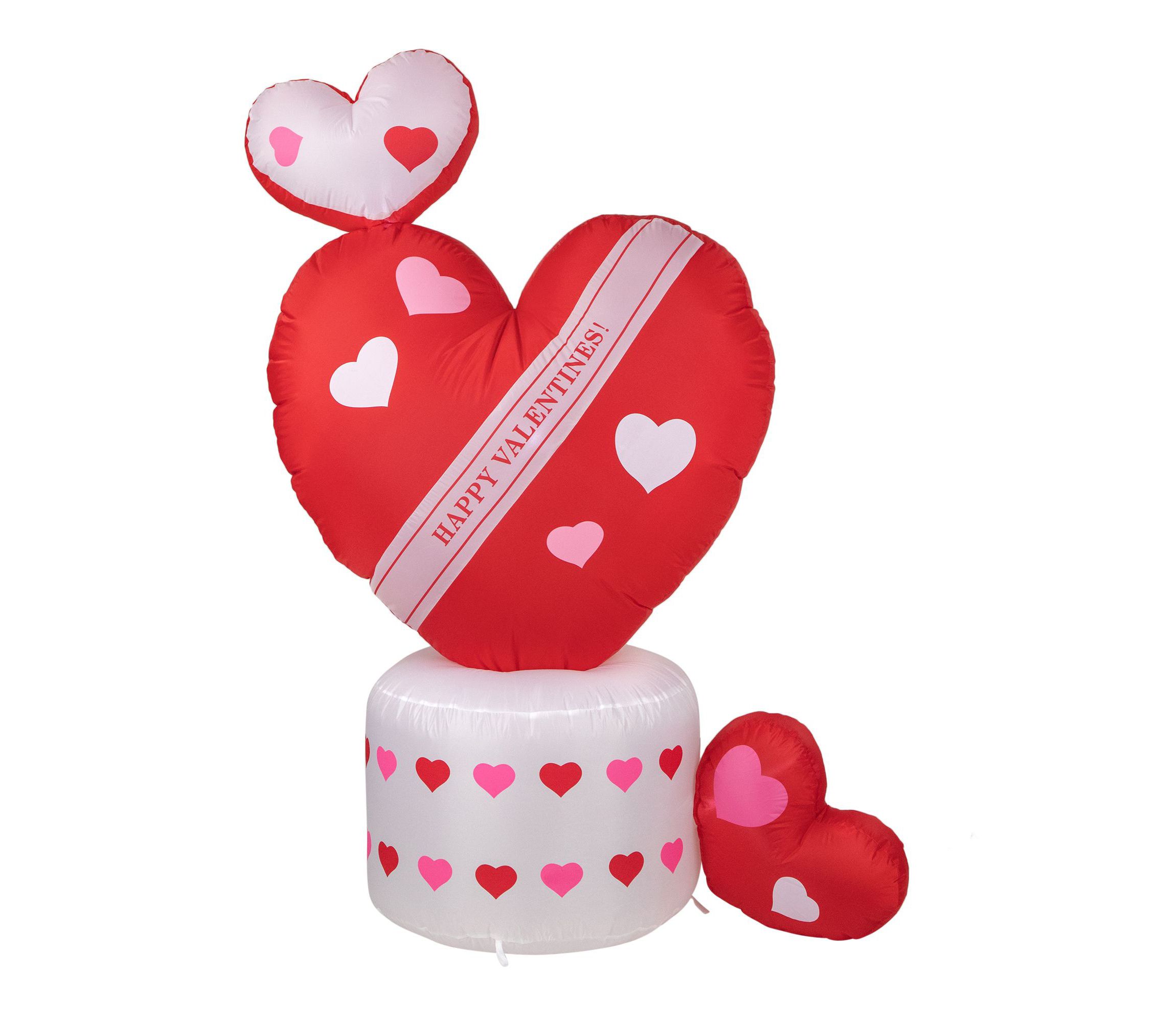 5 Inflatable Lighted Valentines Day Rotating Heart Outdoor Decoration