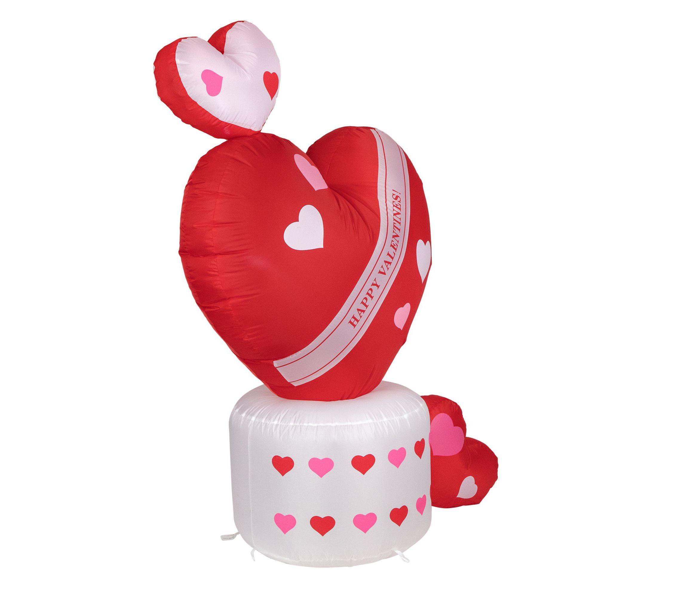5 Inflatable Lighted Valentines Day Rotating Heart Outdoor Decoration