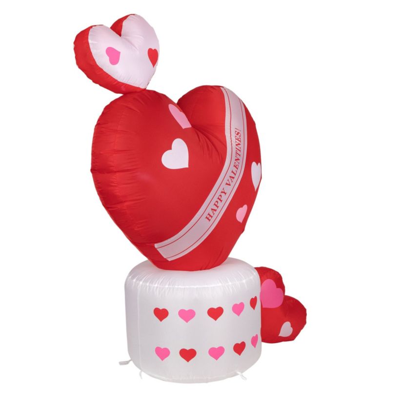 5 Inflatable Lighted Valentines Day Rotating Heart Outdoor Decoration