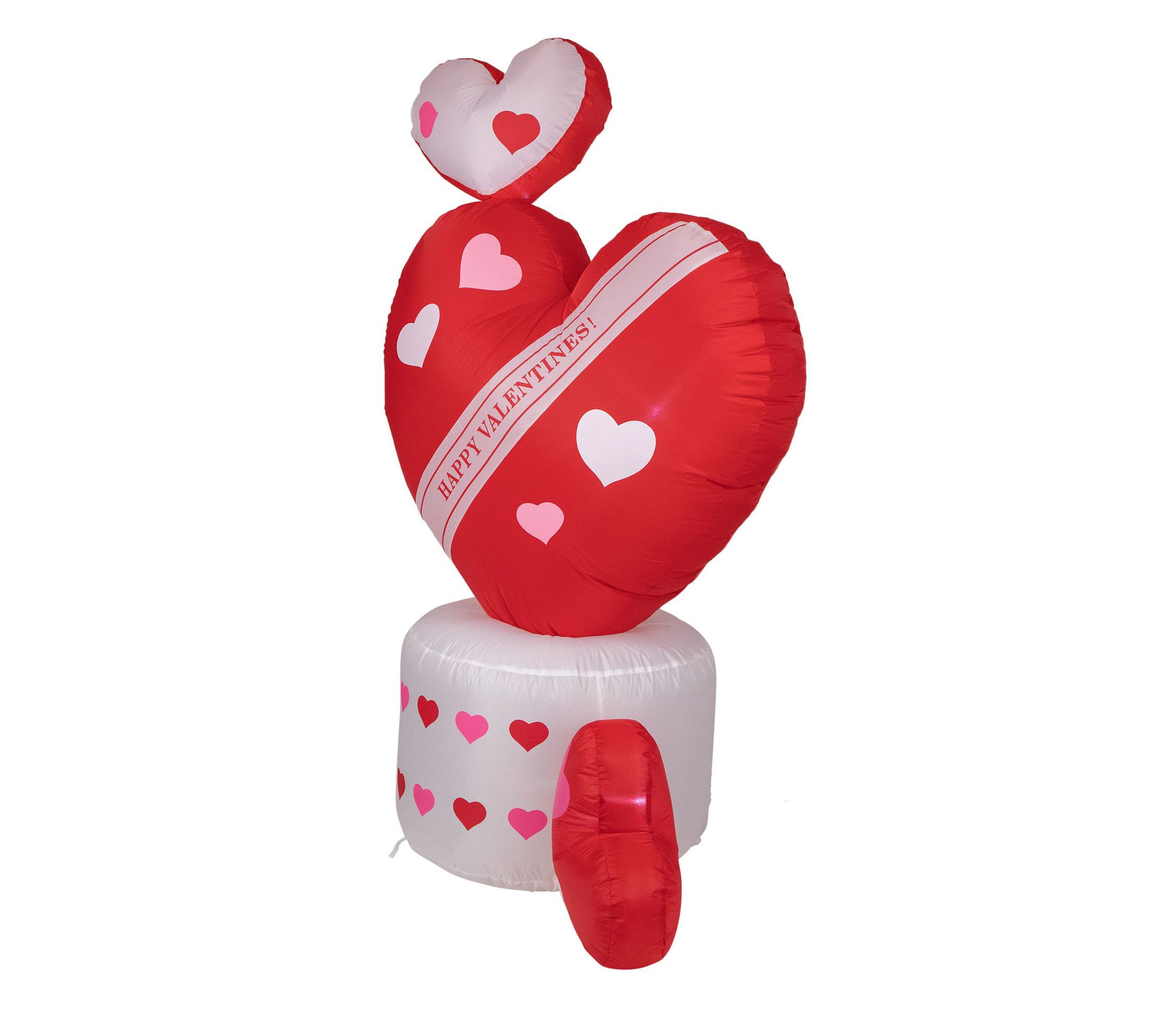 5 Inflatable Lighted Valentines Day Rotating Heart Outdoor Decoration