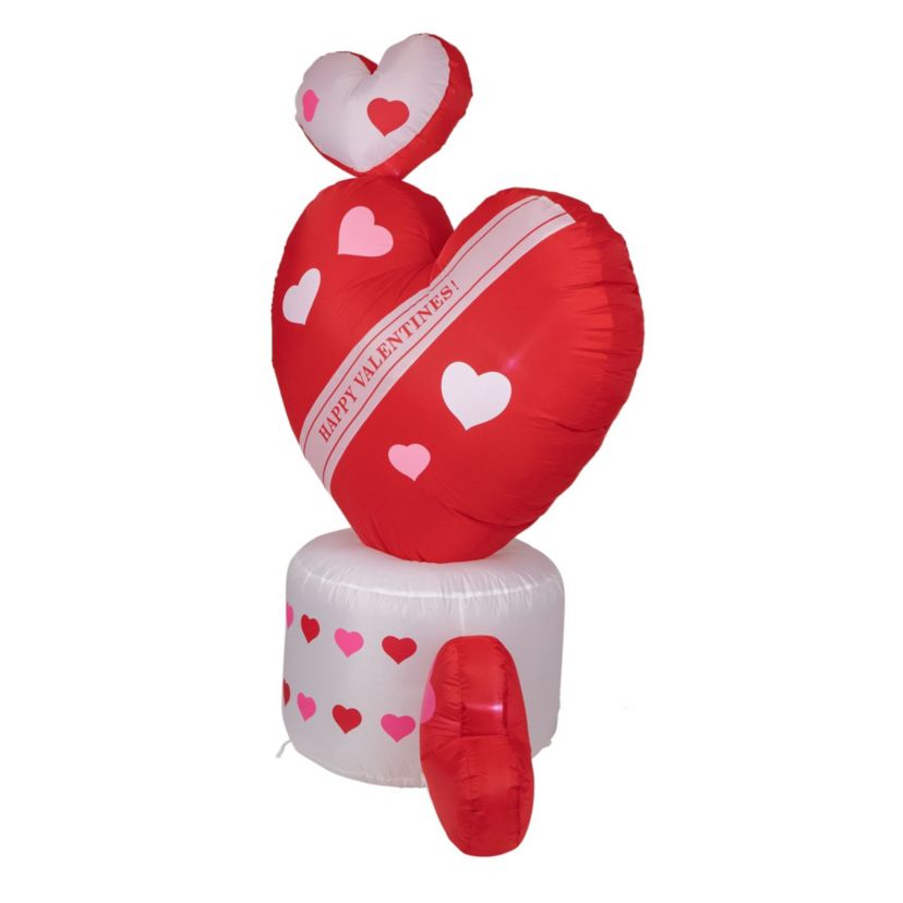 5 Inflatable Lighted Valentines Day Rotating Heart Outdoor Decoration