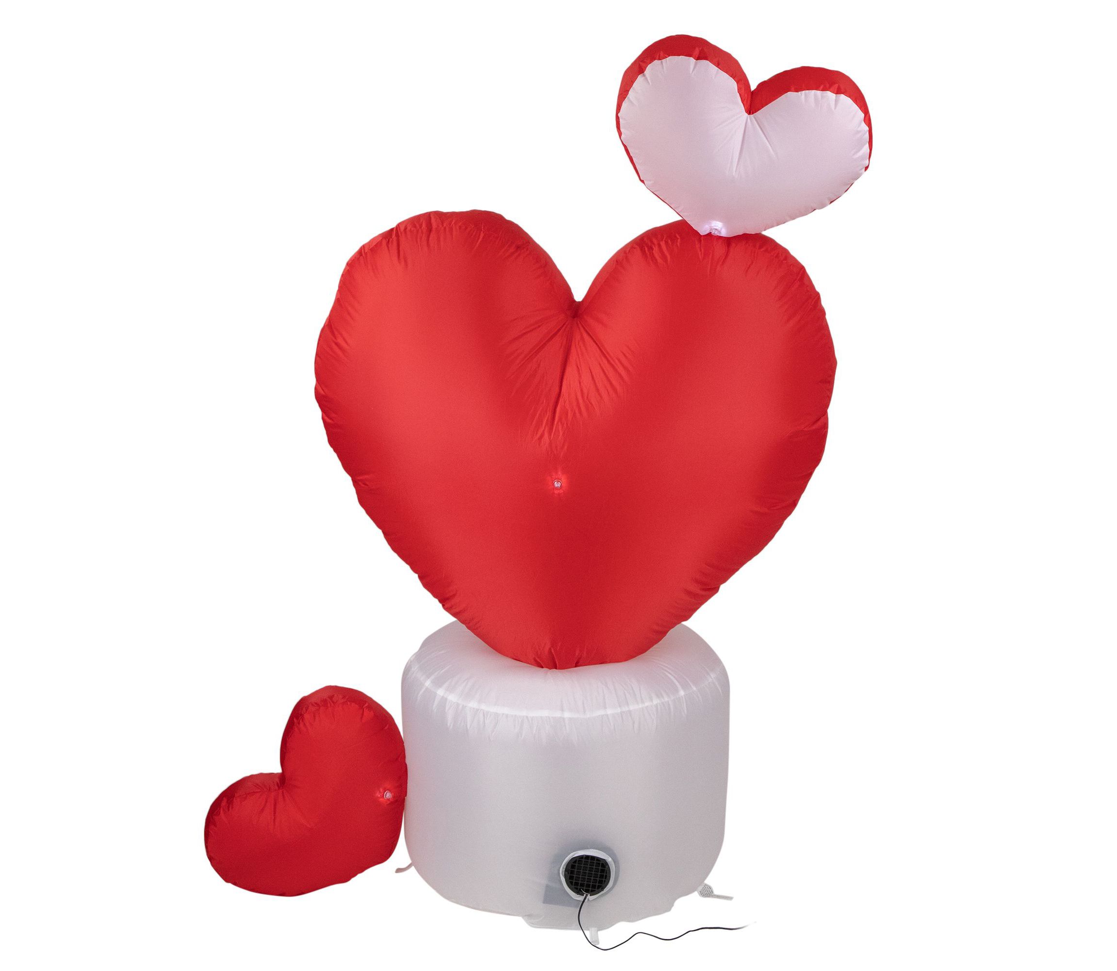 5 Inflatable Lighted Valentines Day Rotating Heart Outdoor Decoration