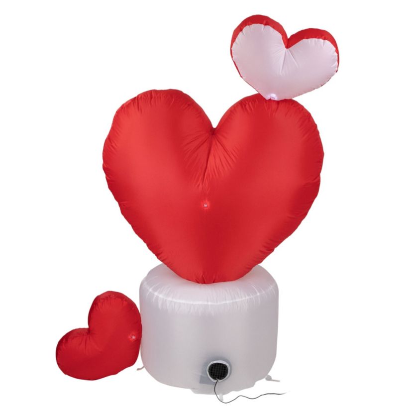 5 Inflatable Lighted Valentines Day Rotating Heart Outdoor Decoration