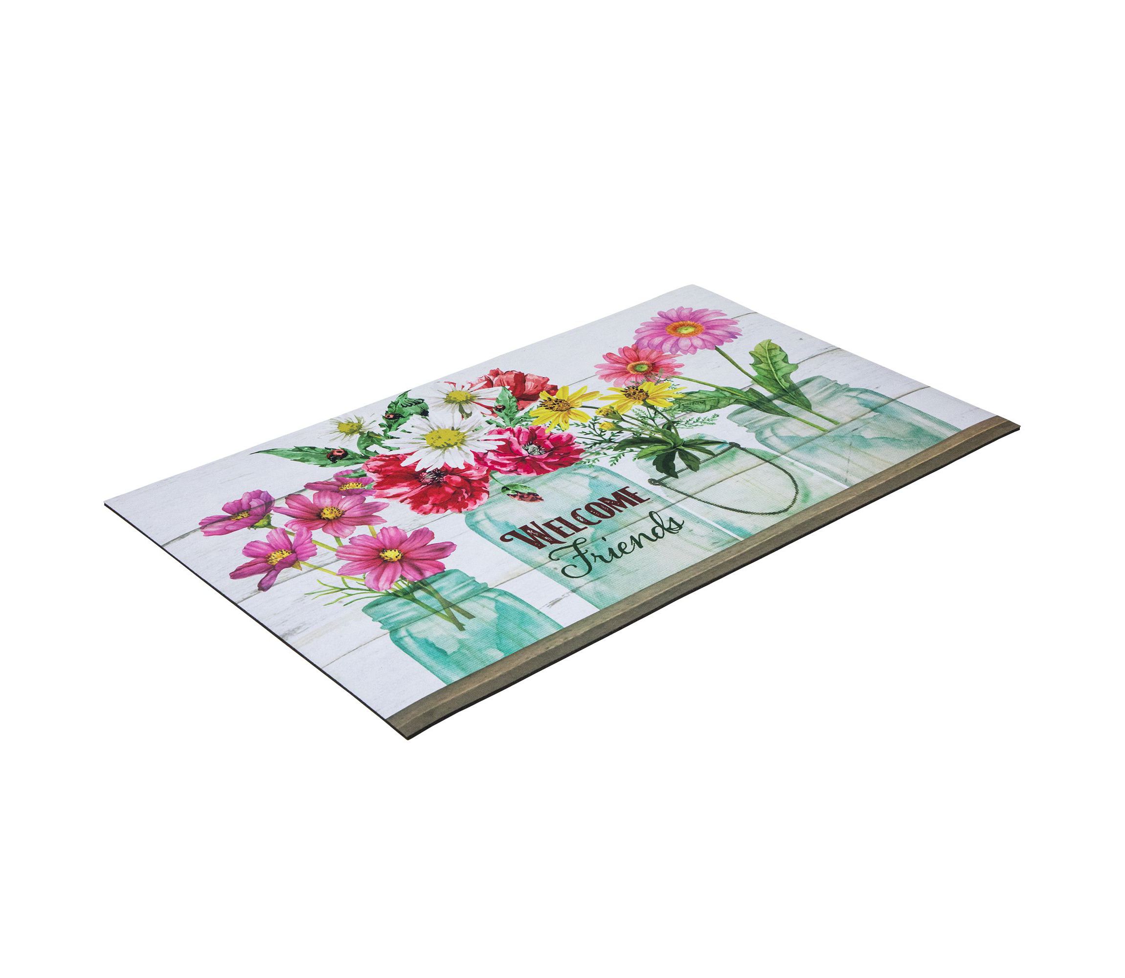 Welcome Friends Spring Bouquet Doormat 18" x 30"