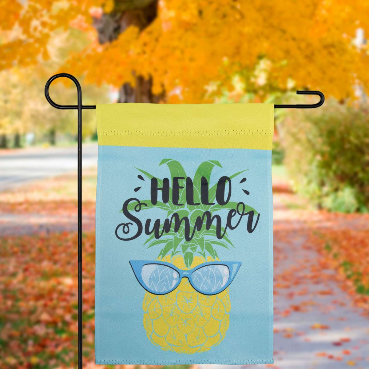 Hello Summer Pineapple Outdoor Garden Flag 12.5" x 18"