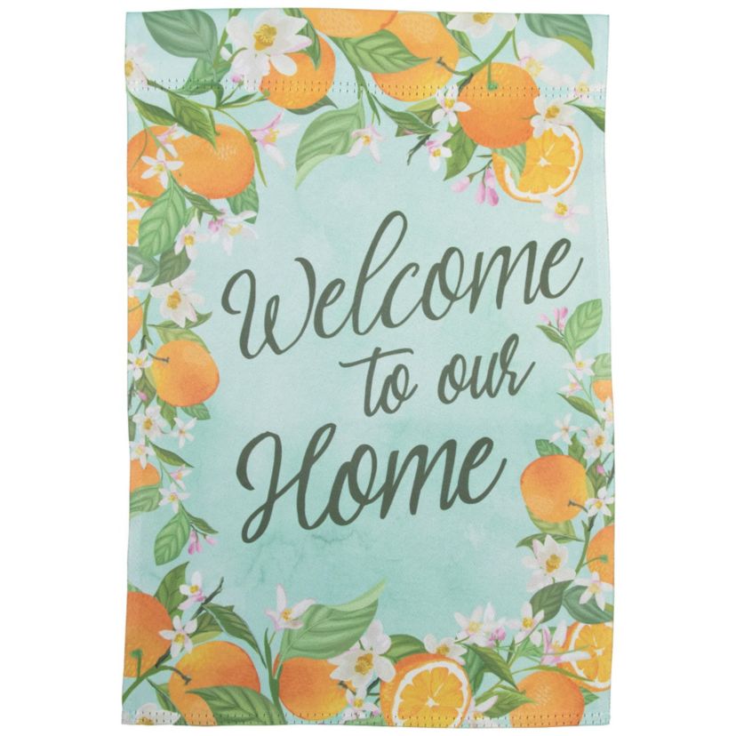 Welcome to Our Home Oranges Outdoor Garden Flag 12.5" x 18"