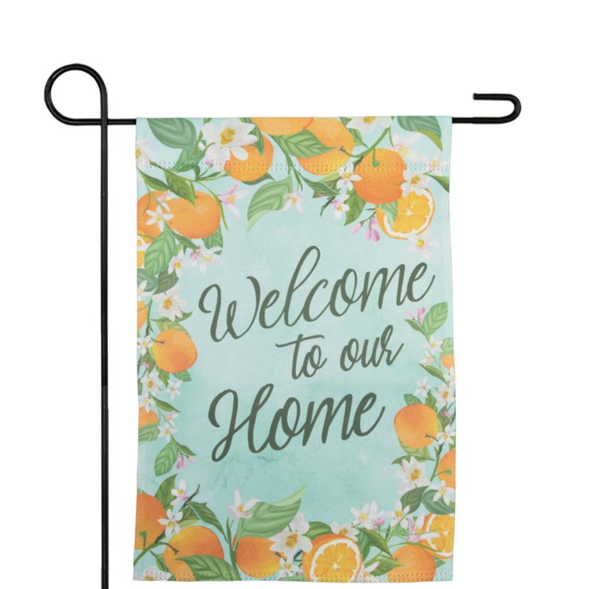 Welcome to Our Home Oranges Outdoor Garden Flag 12.5" x 18"