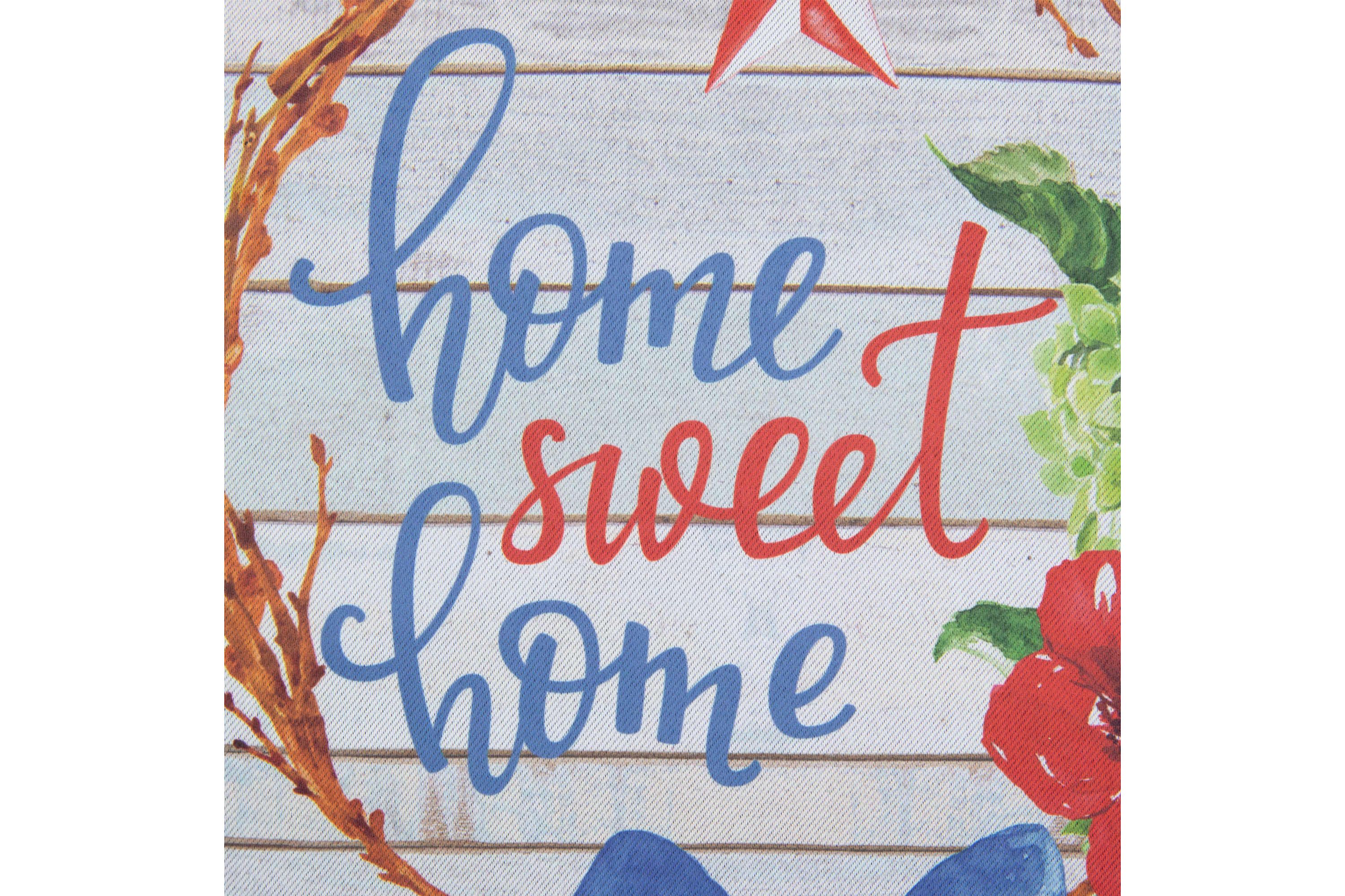 Home Sweet Home Wreath Patriotic Outdoor Garden Flag 18" x 12.5"