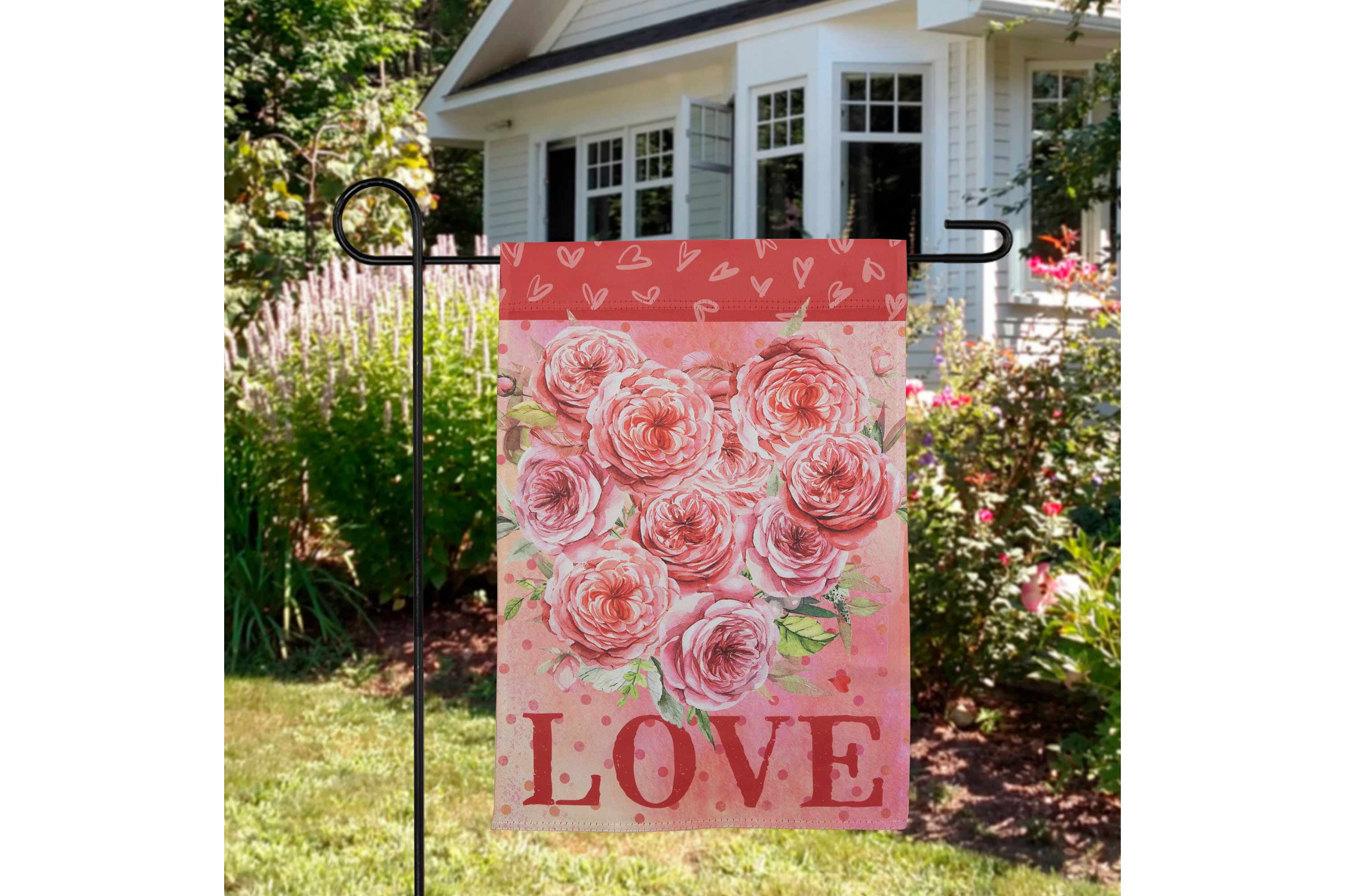 Love Rose Bouquet Outdoor Garden Flag 12.5" x 18"