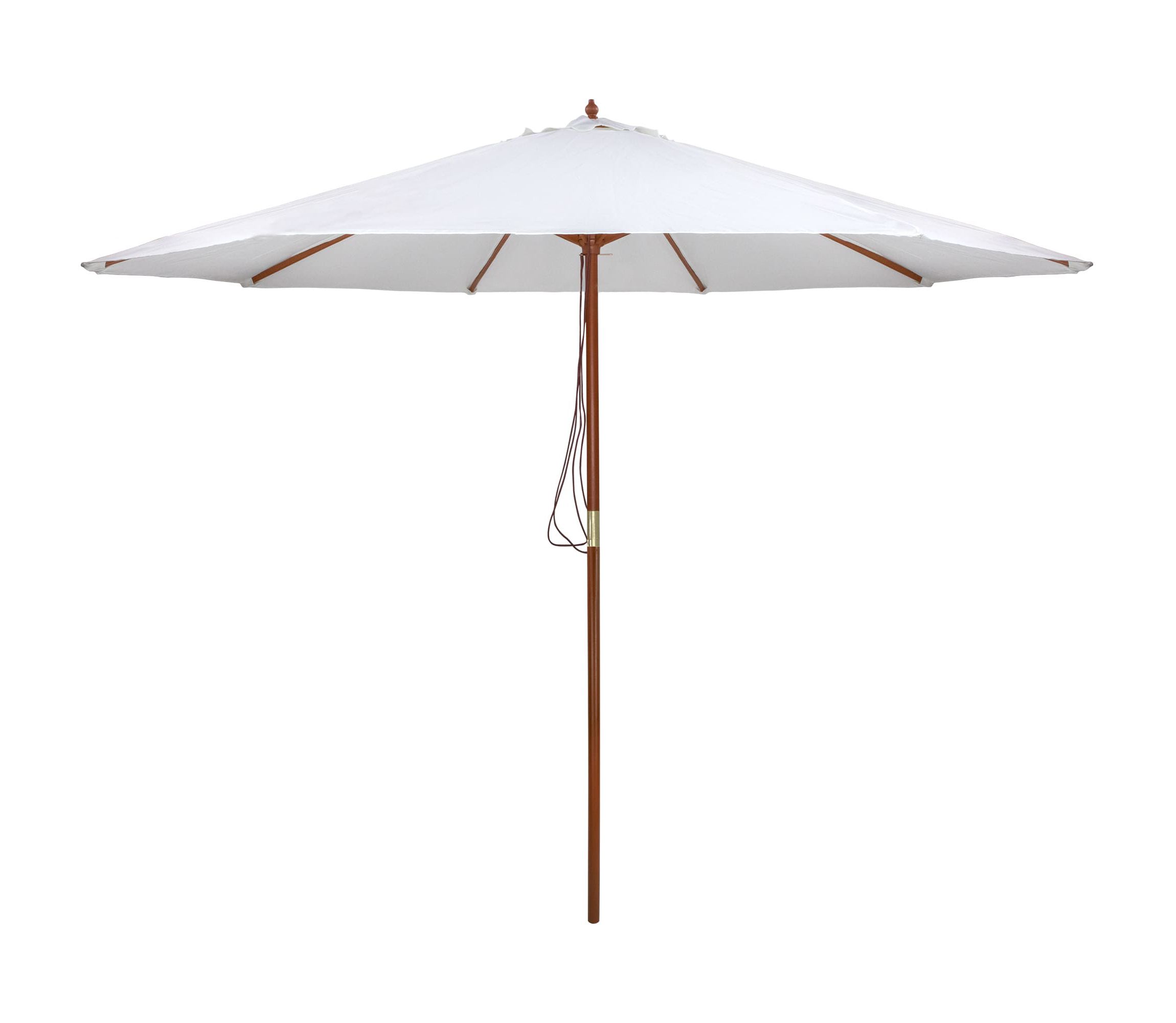 8.5ft Outdoor Patio Market Umbrella with Wooden Pole  White